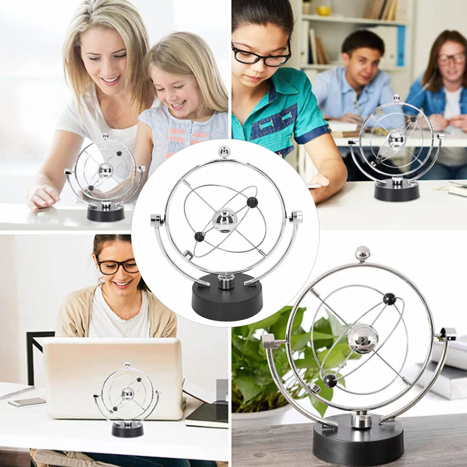 Perpetum Motion Ozdoba, Perpetum Motion Swing Ball Elektroniczny Układ Słoneczny Magnetyczna Huśtawka Energia Orbita Ozdoba na Biurko