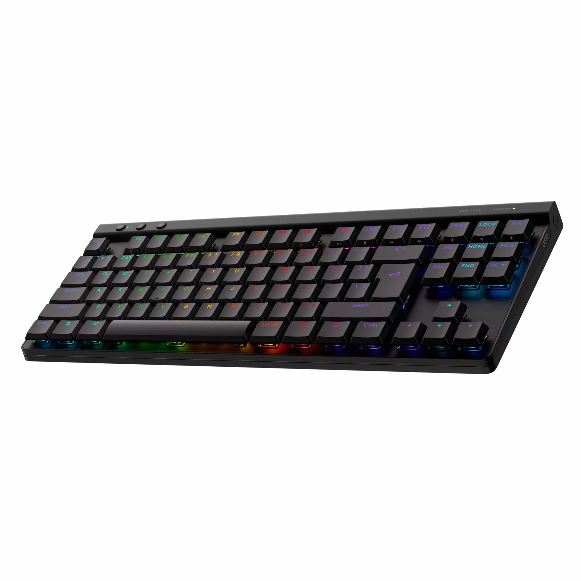 Logitech G G515 LIGHTSPEED TKL o płaskim profilu Bezprzewodowa klawiatura do gier, LIGHTSYNC RGB, cienka konstrukcja bez klawiatury numerycznej, przełączniki mechaniczne, QWERTY US INT'L - Czarny