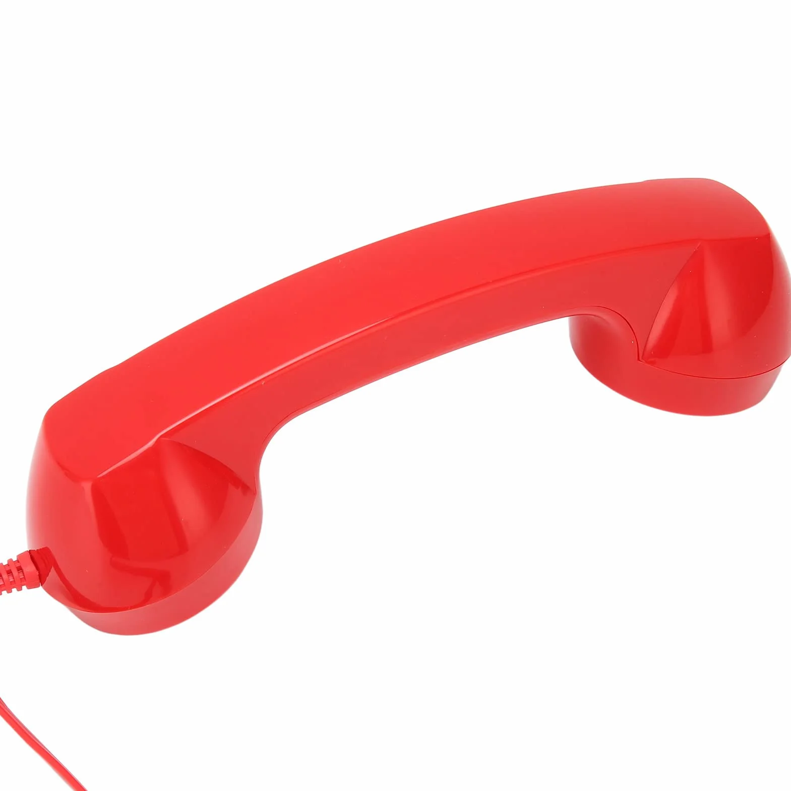 Słuchawka w Stylu Retro, Stary Zestaw Słuchawkowy z regulacją Głośności, Słuchawka Telefoniczna w Stylu Retro 3,5 Mm Odbiornik Telefonu Komórkowego do Wszystkich Smartfonów i (Czerwony)