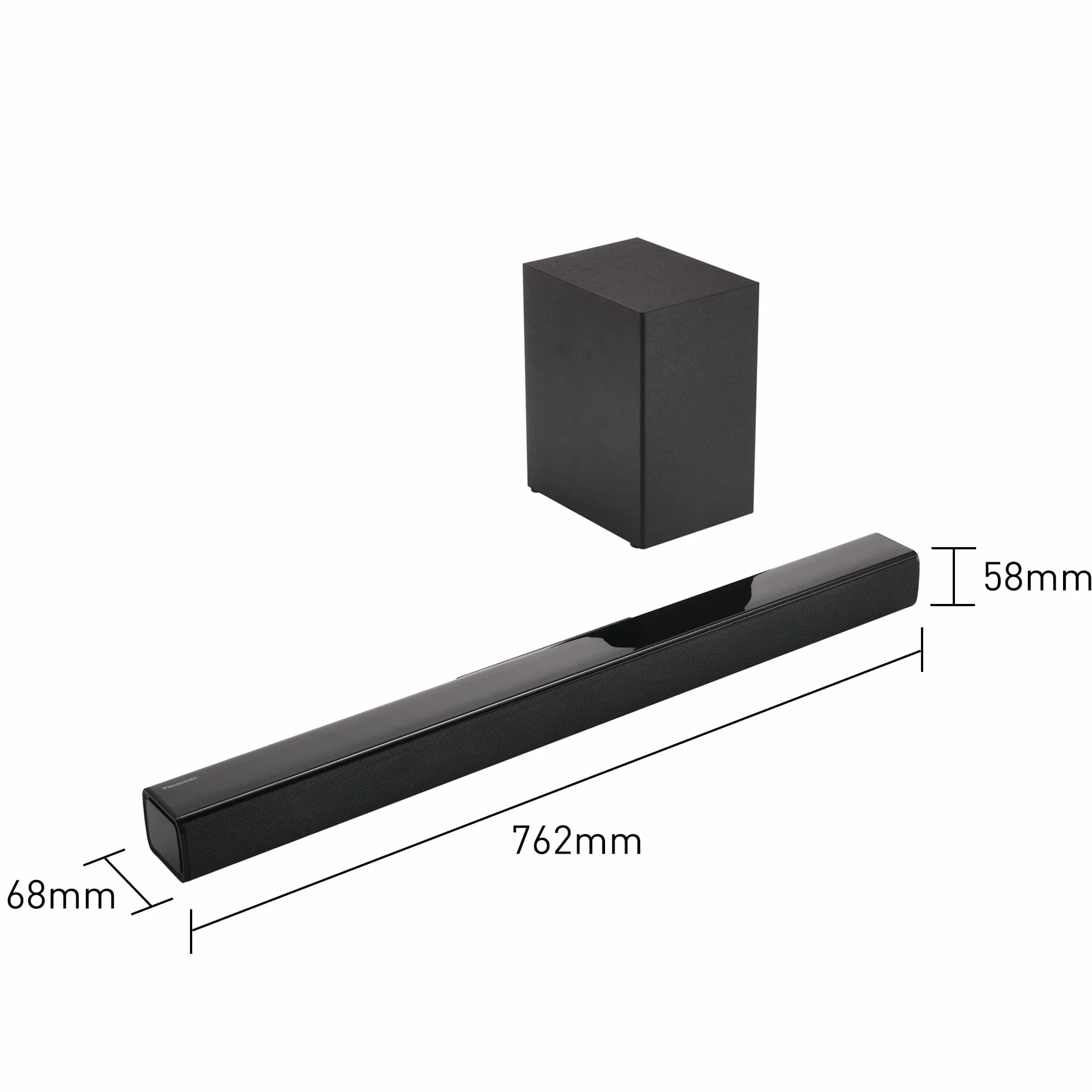 Panasonic SC-HTB150 system audio do kina domowego (100W, HDMI, Bluetooth, wejście optyczne, otwór bass reflex, montaż na ścianie), czarny
