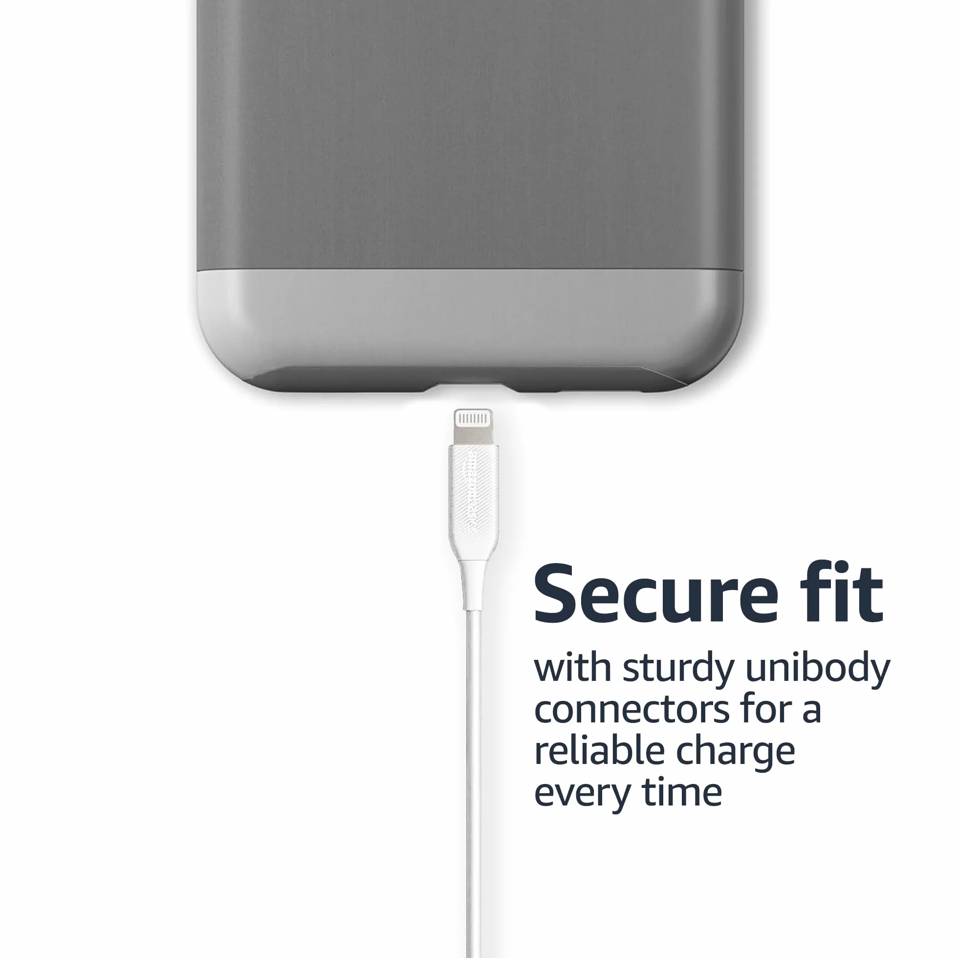 Amazon Basics Kabel połączeniowy Lightning na USB-A, certyfikowany przez MFi kabel do ładowania do iPhone'a, biały, 0,9 m