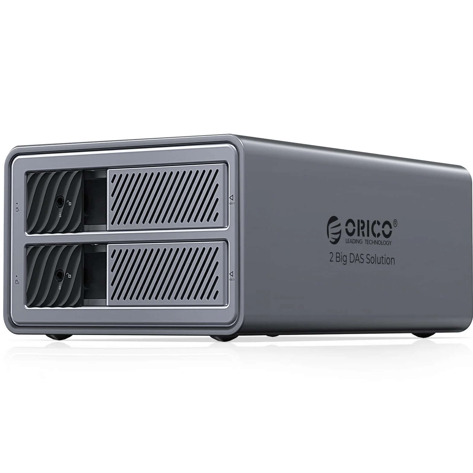 ORICO Aluminiowa obudowa dysków twardych RAID na 2 dyski twarde, stacja dokująca USB 3.0 HDD do 3,5 cala HDD do 2 x 22 TB, obsługuje RAID 0/1 (9828RU3)