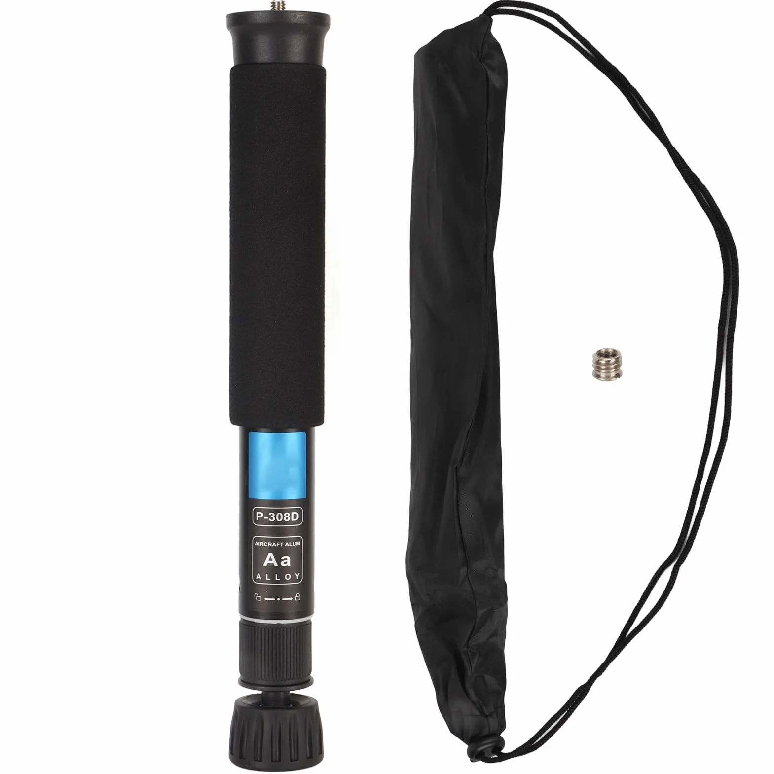 62-calowy Monopod do Aparatu, Wytrzymały Monopod do Bezlusterkowych Lustrzanek Cyfrowych, Stabilny Monopod Fotograficzny, Lekki i Przenośny, z Etui