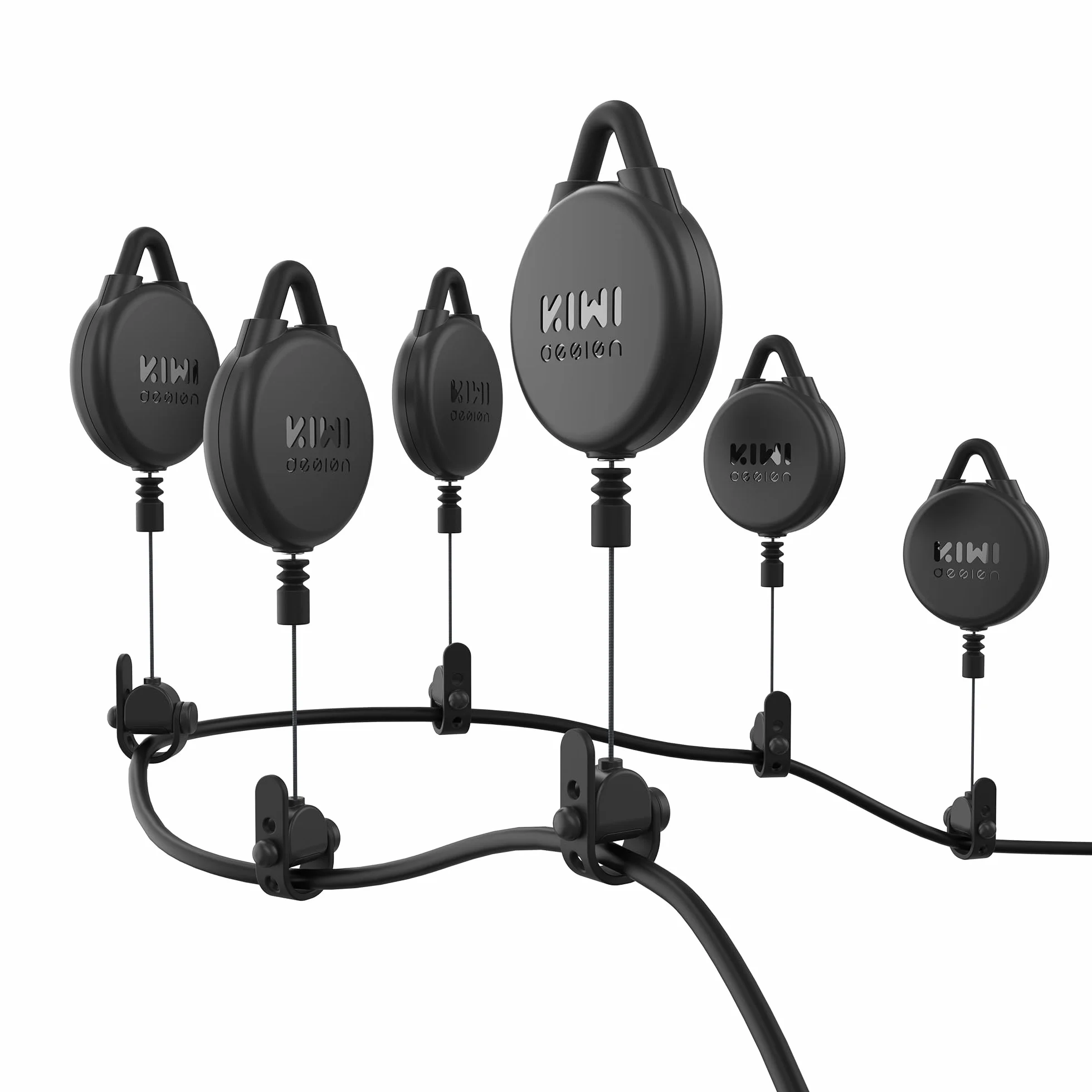 KIWI design Zarządzanie kablami VR kompatybilne z kablem łączącym Quest 2, systemem VR Pulley dla Quest/Rift S/Valve Index/HTC Vive/Vive Pro/HP Reverb G2/PSVR Akcesoria VR (czarny, 6 szt.)