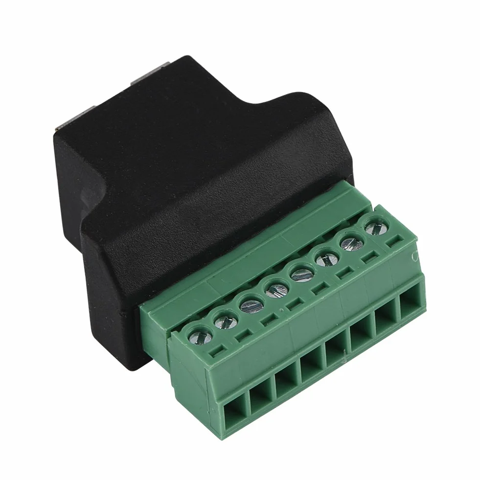 Złącze Ethernet DVR RJ45, ASHATA RJ45 złącze żeńskie do 8-pinowego złącza zacisku śrubowego