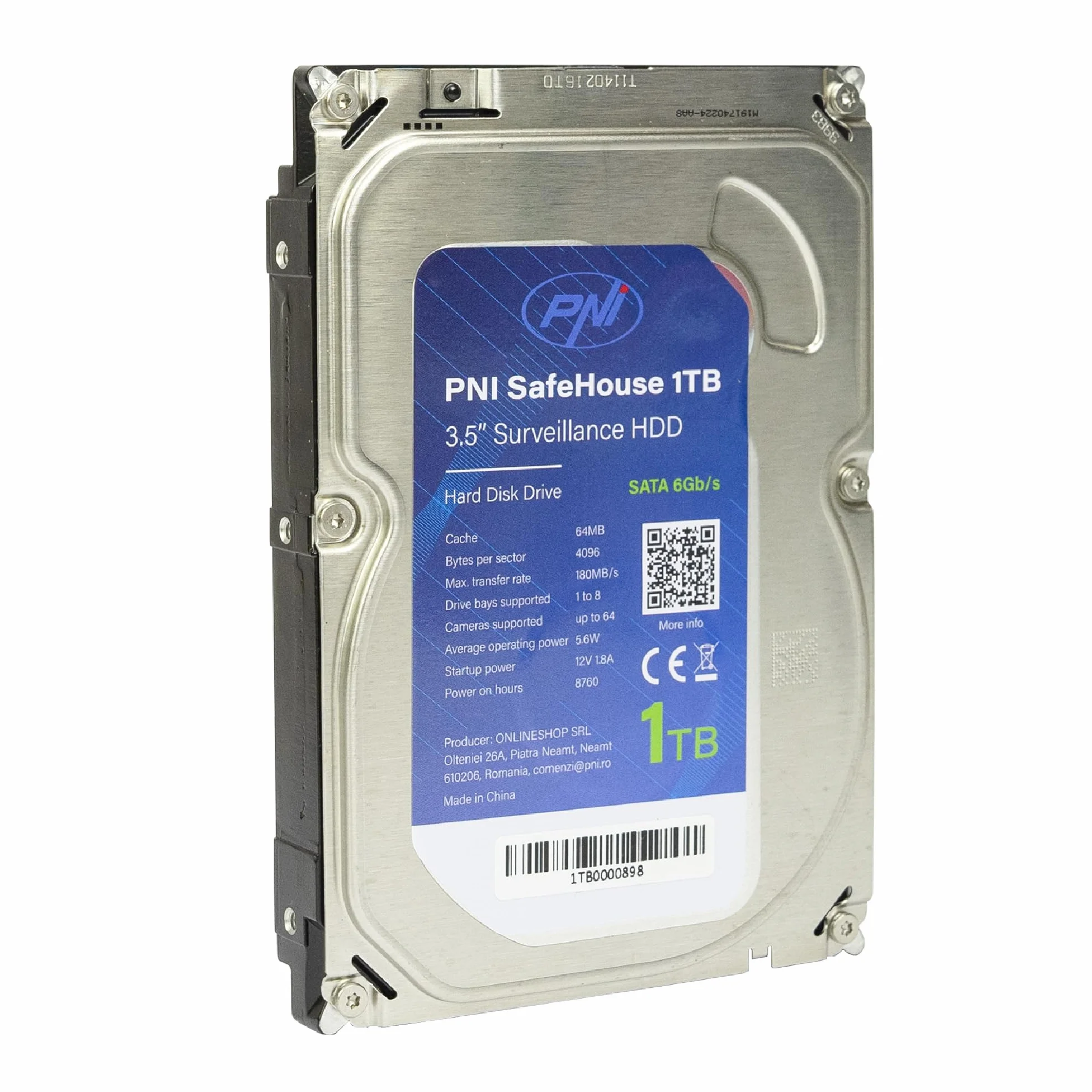 PNI Wewnętrzny dysk twardy SafeHouse 1 TB, 8.9 cm HDD, CCTV, 64 MB, do systemów nadzoru