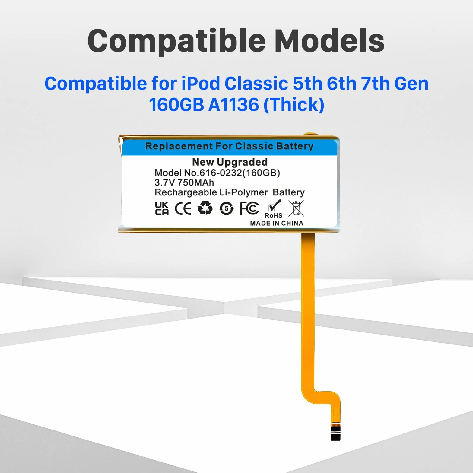 616-0232 akumulator, 750 mAh akumulator do iPod 5th - 7th Generation Video Classic A1136 A1238 6. 80GB 6.5. 120GB 7th 160GB 5th 30GB z zestawem narzędzi naprawczych