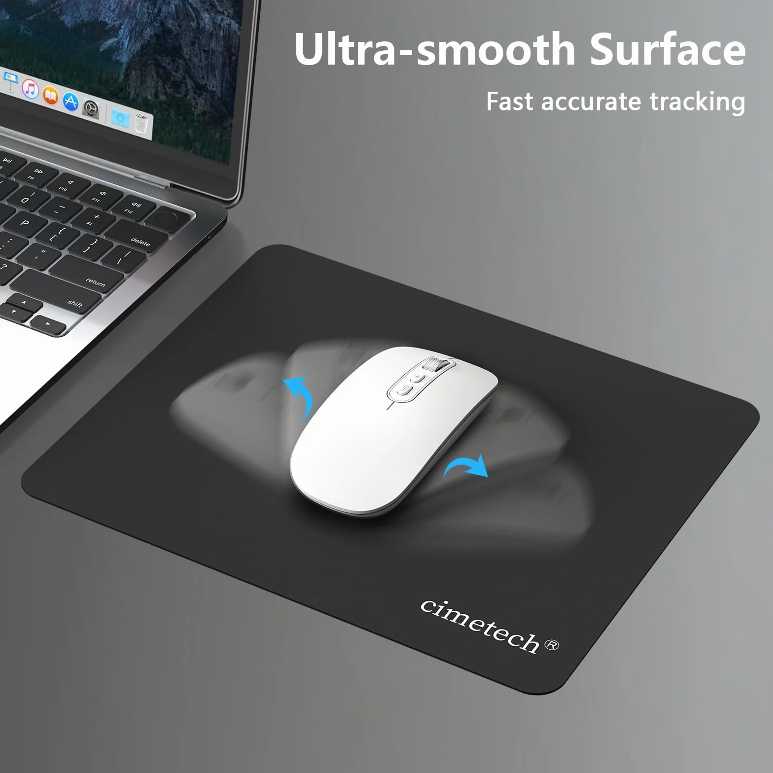 cimetech Podkładka pod mysz biurowa Ultra cienka poprawia szybkość i dokładność, antypoślizgowa gumowa podstawa, teksturowana, odporna na zużycie, zmywalna, czarna