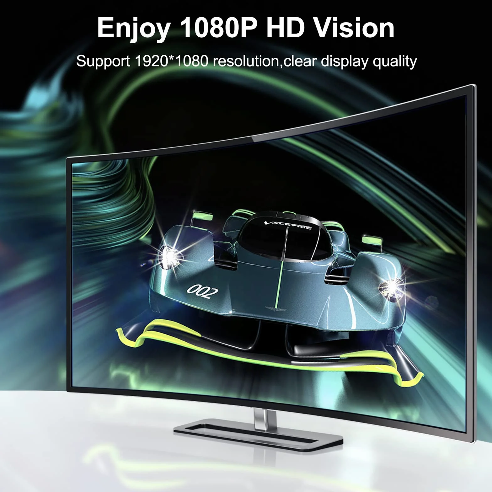 Thsucords Kabel adaptera HDMI na VGA 1M, nylonowy pleciony HDMI żeński na VGA męski przedłużacz wsparcie komputera stacjonarnego laptopa monitora HDTV projektor