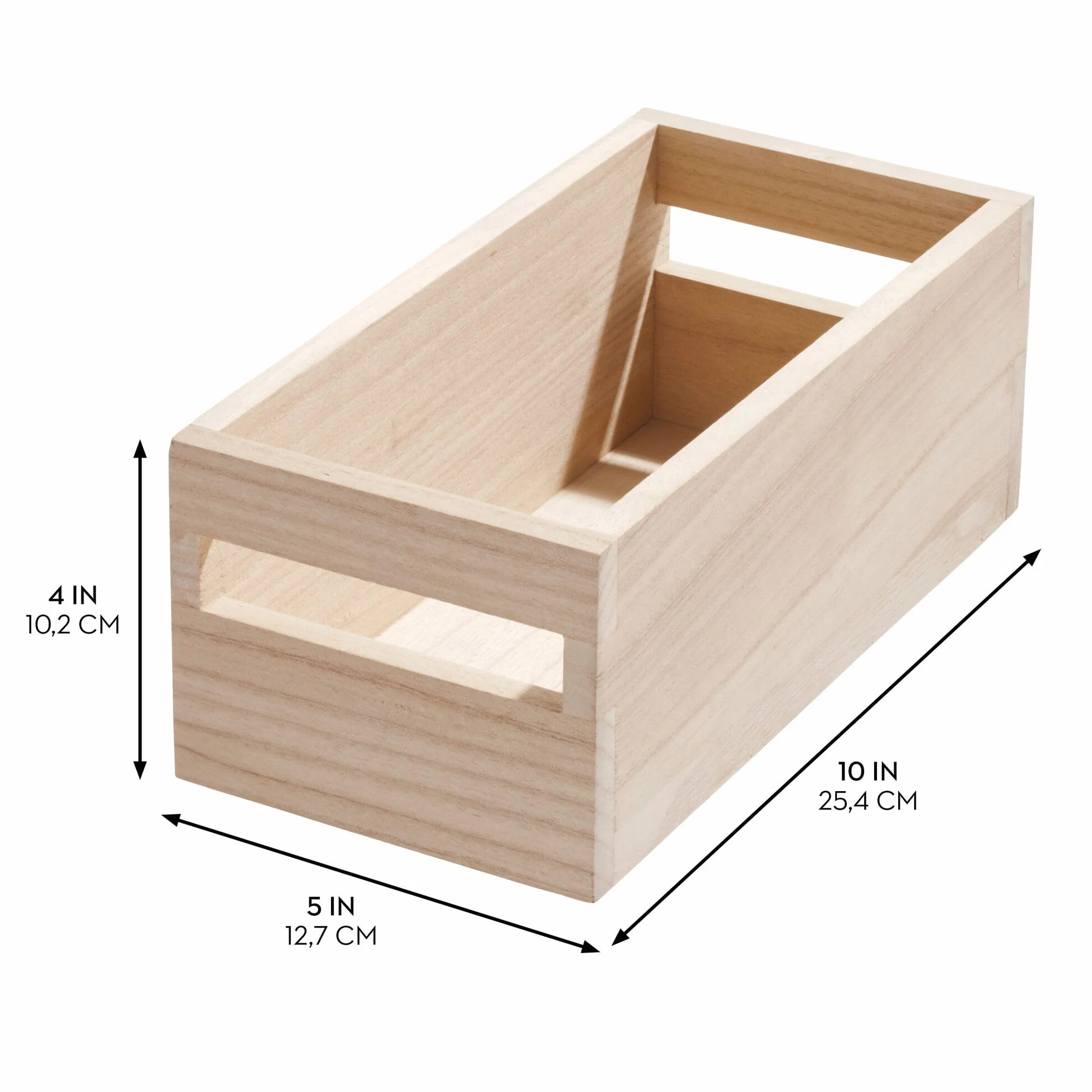 Idesign Ecowood Pojemnik do Przechowywania, Beżowy, 25 x 12 x 10 cm
