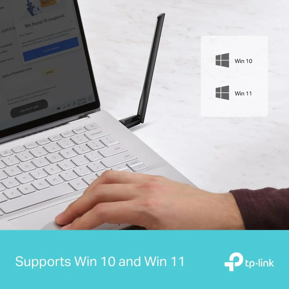 TP-Link Archer TX35U Plus WLAN Stick do PC, Wi-Fi 6 AX1800 Dual Band Adapter, USB 3.0, MU-MIMO, anteny o wysokim wzmocnieniu, szyfrowanie WPA3, kompatybilny z Windows 11/10
