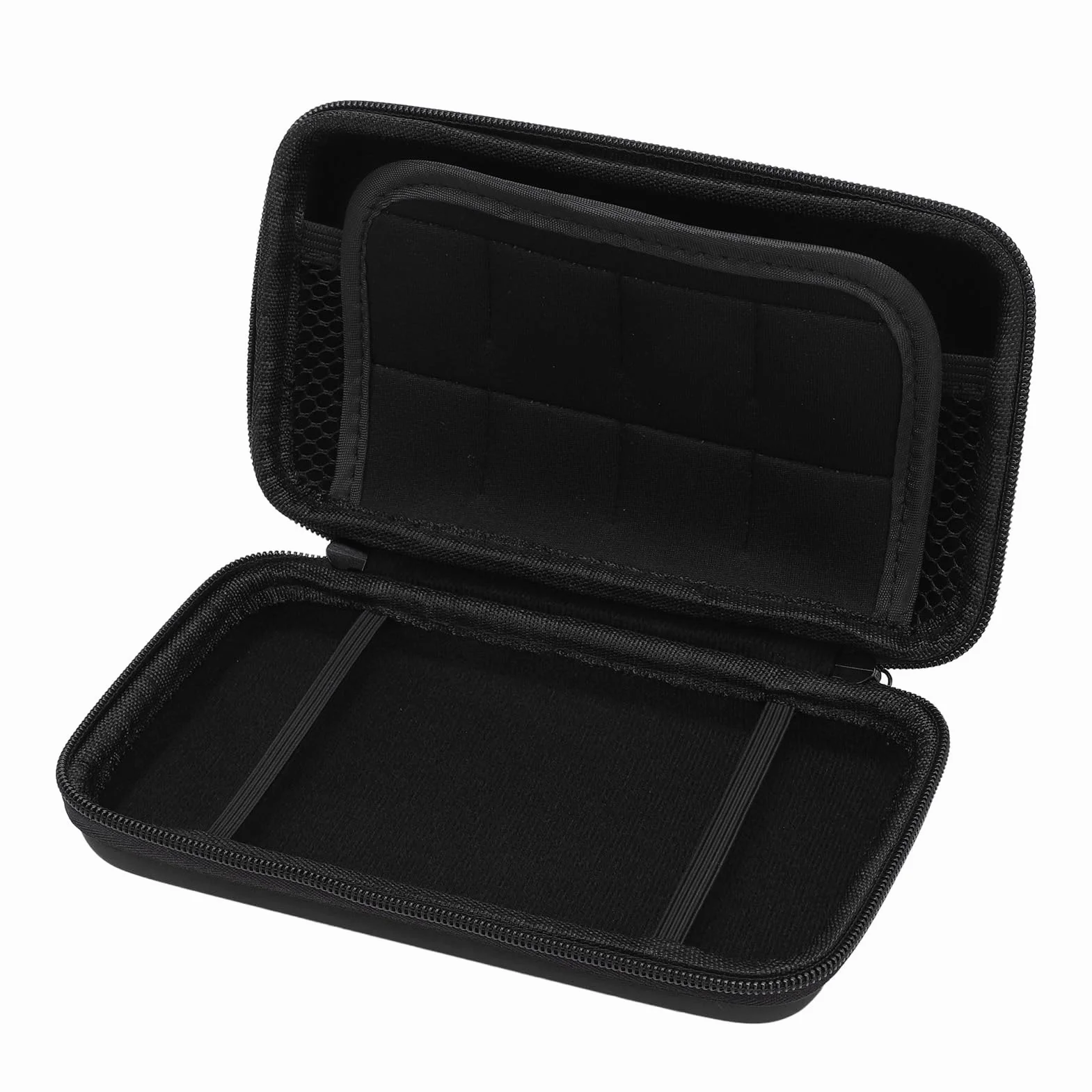 Hard Shell Travel z 8 Szczelinami i Magazynem Akcesoriów dla 3DS XL/2DS XL/DS Lite/DSI XL Console (czarny) (BLACK)