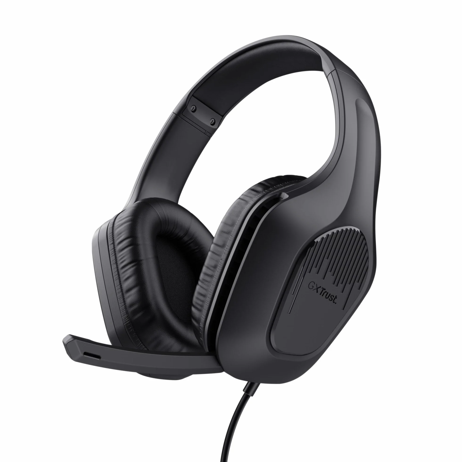 Trust GXT 418 Rayne Lekkie Słuchawki Gamingowe PC Xbox PS5 PS4 Switch Smartfon, Jack Audio 3.5mm, Kabel 2m, Przetworniki 50mm, Odchylany Mikrofon, Headset Przewodowy do Komputera i Konsoli, Czarny