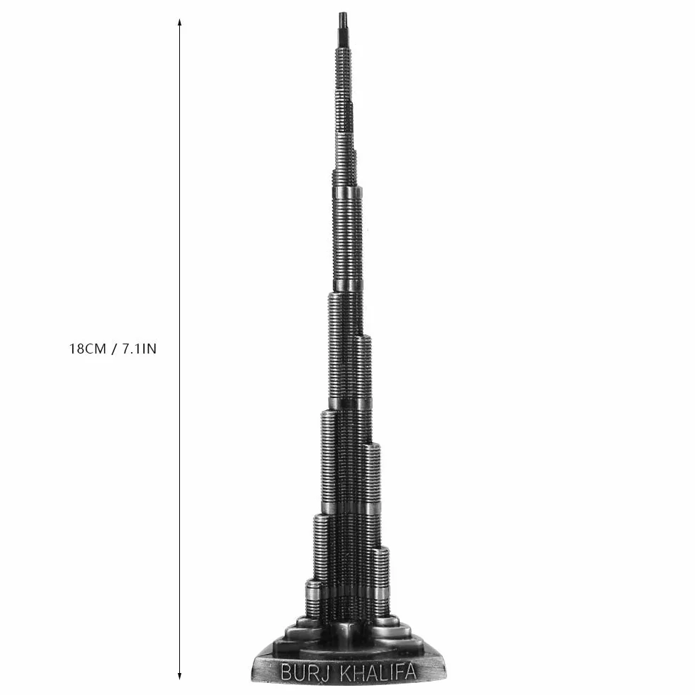 Burj Khalifa Tower Model Dubai Tower Model Miniaturowy Ornament Model ze Stopu Kreatywne Modelowanie Dekoracje Biurowe