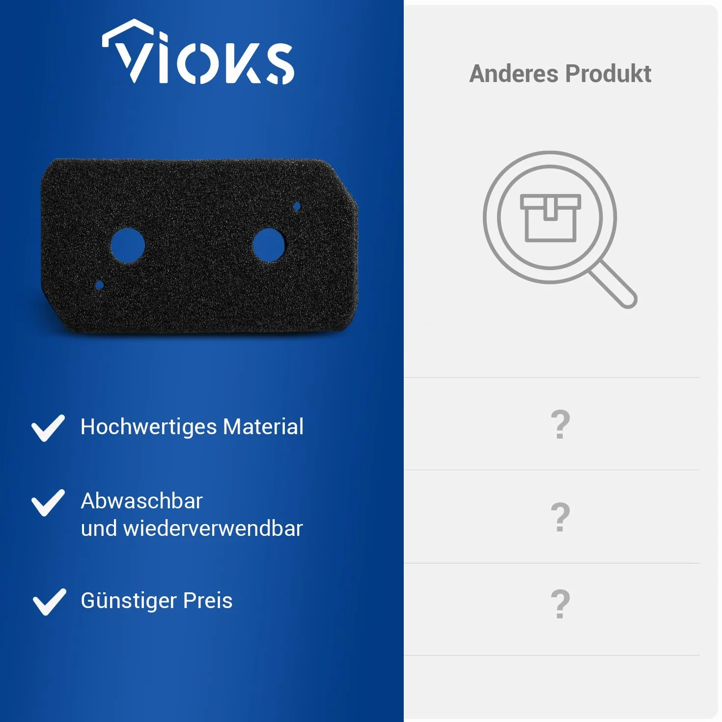 Filtry piankowe VIOKS 228x128mm do suszarki Bosch Zamiennik 12007650
