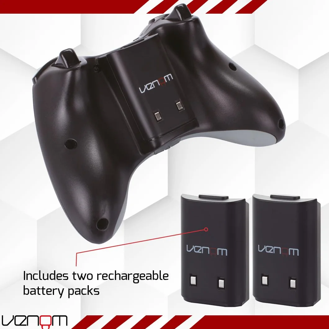 Venom Twin Docking Station do Xbox 360 - stacja ładująca do kontrolera Xbox 360 z 2 dodatkowymi akumulatorami – wersja niemiecka