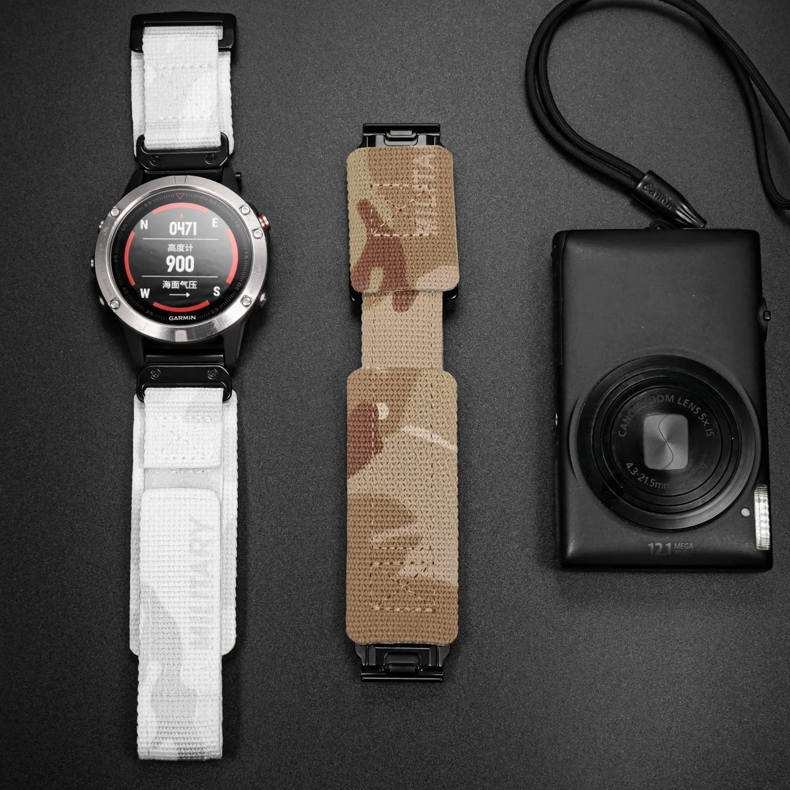 Pasek do zegarka, kompatybilność z Garmin, kamuflażowy, super wytrzymały, nylonowy pasek sportowy, do serii Fenix / Forerunner / Approach / MARQ / Quatix / D2, pasek zegarkowy dla mężczyzn