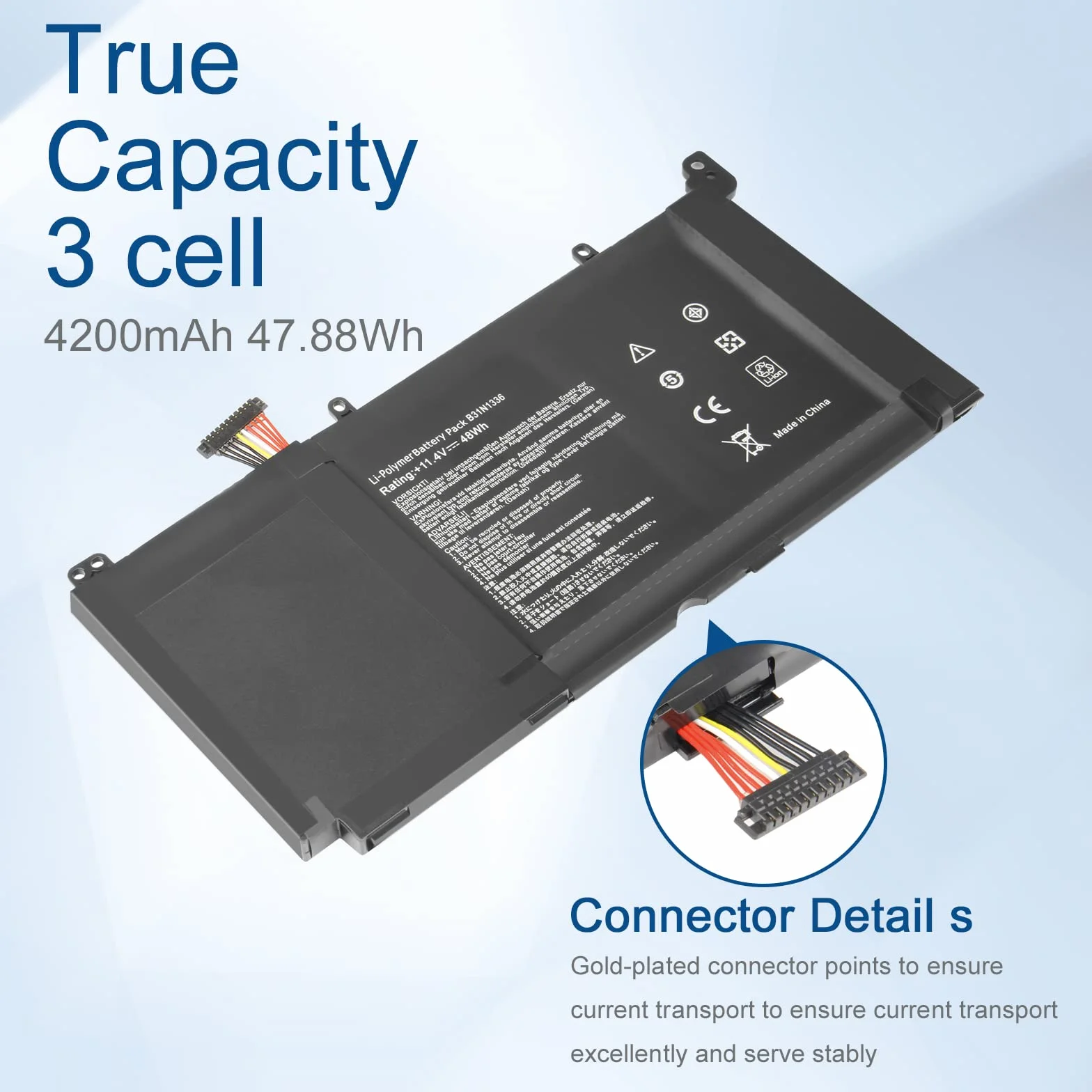 Exmate B31N1336 A42-S551 C31-S551 Bateria do ASUS VivoBook A551L A551LN R533L K551LN K551L K551LB K551LA R553L R553LN R553LF R553LN V5553LN V555 1L S5555 1L S551LN S551LB S551LA V551L V551LA (11,4V,
