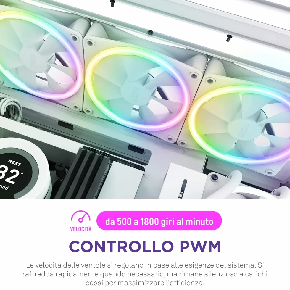 NZXT F140 RGB Duo Twin Pack - Dwustronne Wentylatory 140 mm z Kontrolerem - 20 Indywidualnie Adresowalnych Diod LED - Zrównoważony Przepływ Powietrza i Ciśnienie Statyczne