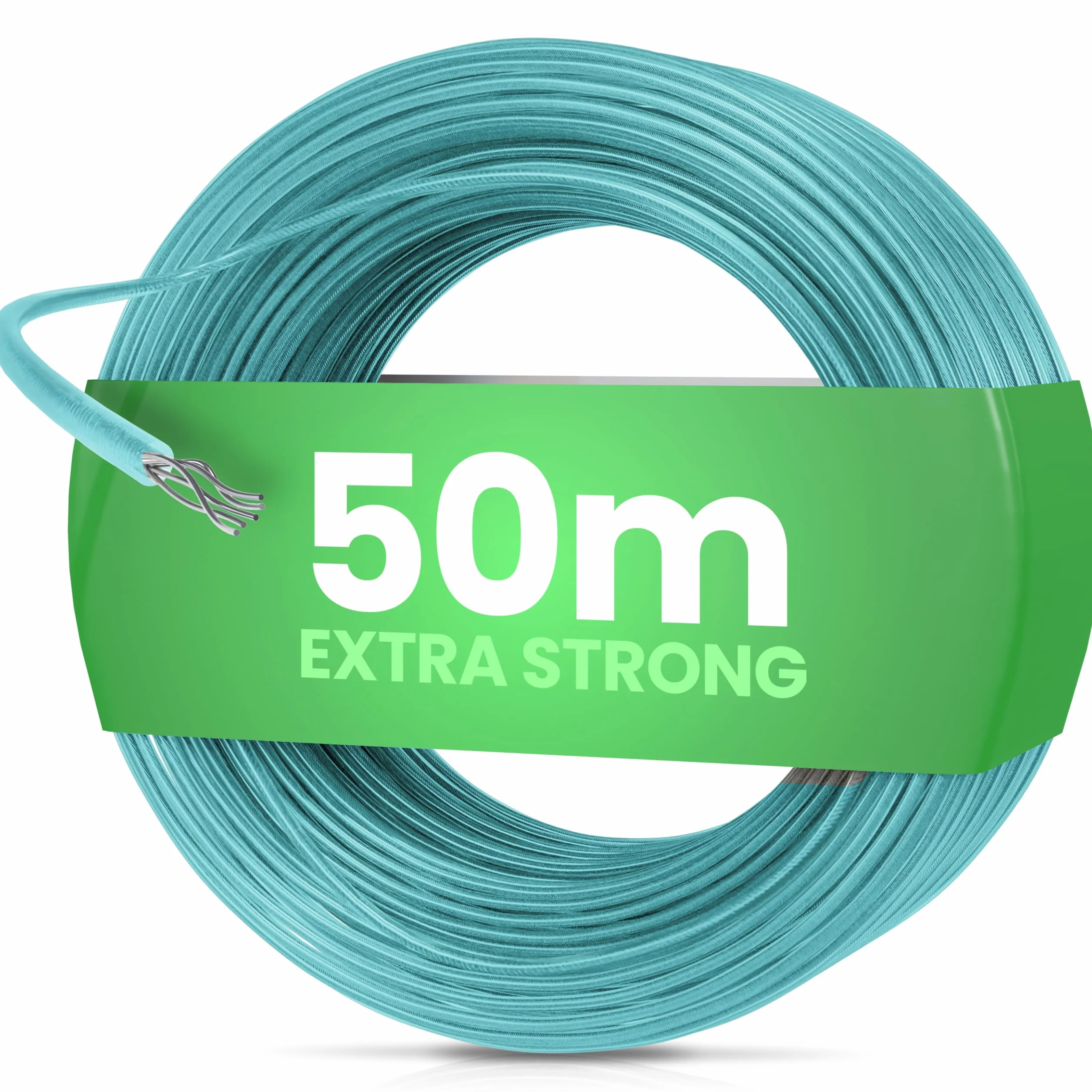 SimplySmooth Linka do prania 50 m – linka do prania ze stalowym rdzeniem w 3 długościach – stabilna linka do suszenia suszarki do prania, ogrodu i na kemping – linka do prania na zewnątrz – smycz do