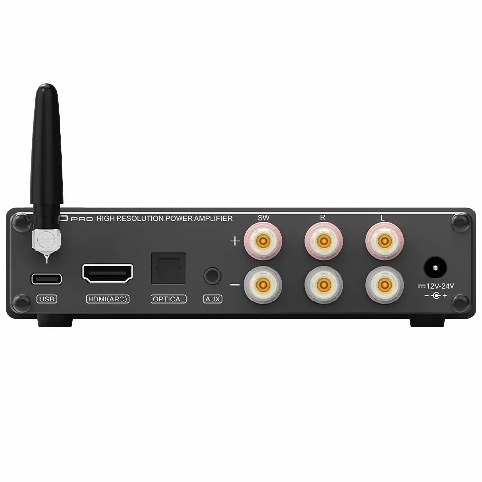 S.M.S.L A50Pro Wzmacniacz,LPF&HPF,2.1-Kanałowy Wzmacniacz Audio,Moc Wyjściowa 100W Basu,HiFi Bluetooth 5.0 Stereo Wzmacniacz Audio,Obsługuje HDMI (ARC),Pasywny Subwoofer,MA12070P,2-chip