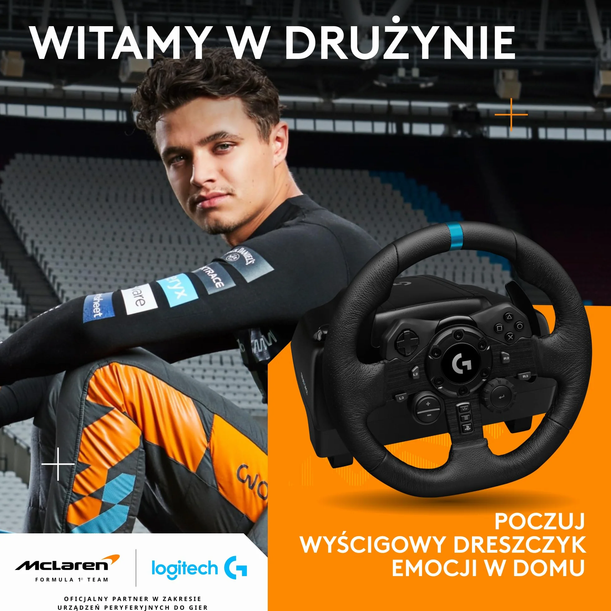 Logitech G G923 Kierownica wyścigowa i pedały, siłowe sprzężenie zwrotne TRUEFORCE 1000 Hz, PS5, PS4, PC, Mac - Czarny