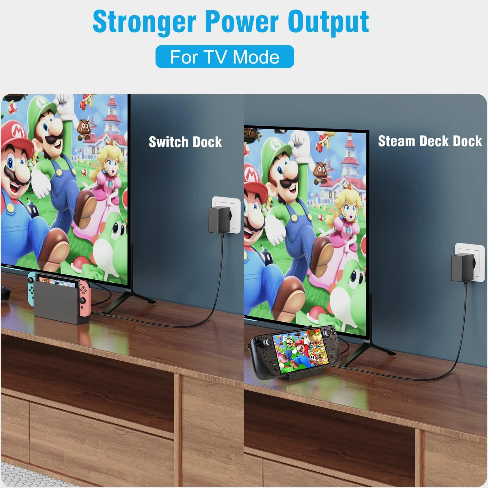 Ładowarka do konsoli Switch 45W 15V/2.6A z kablem 1.5m/5ft do konsoli Switch/Switch Lite/Switch OLED/Switch Deck Dock/Switch Pro Controller, obsługa trybu TV