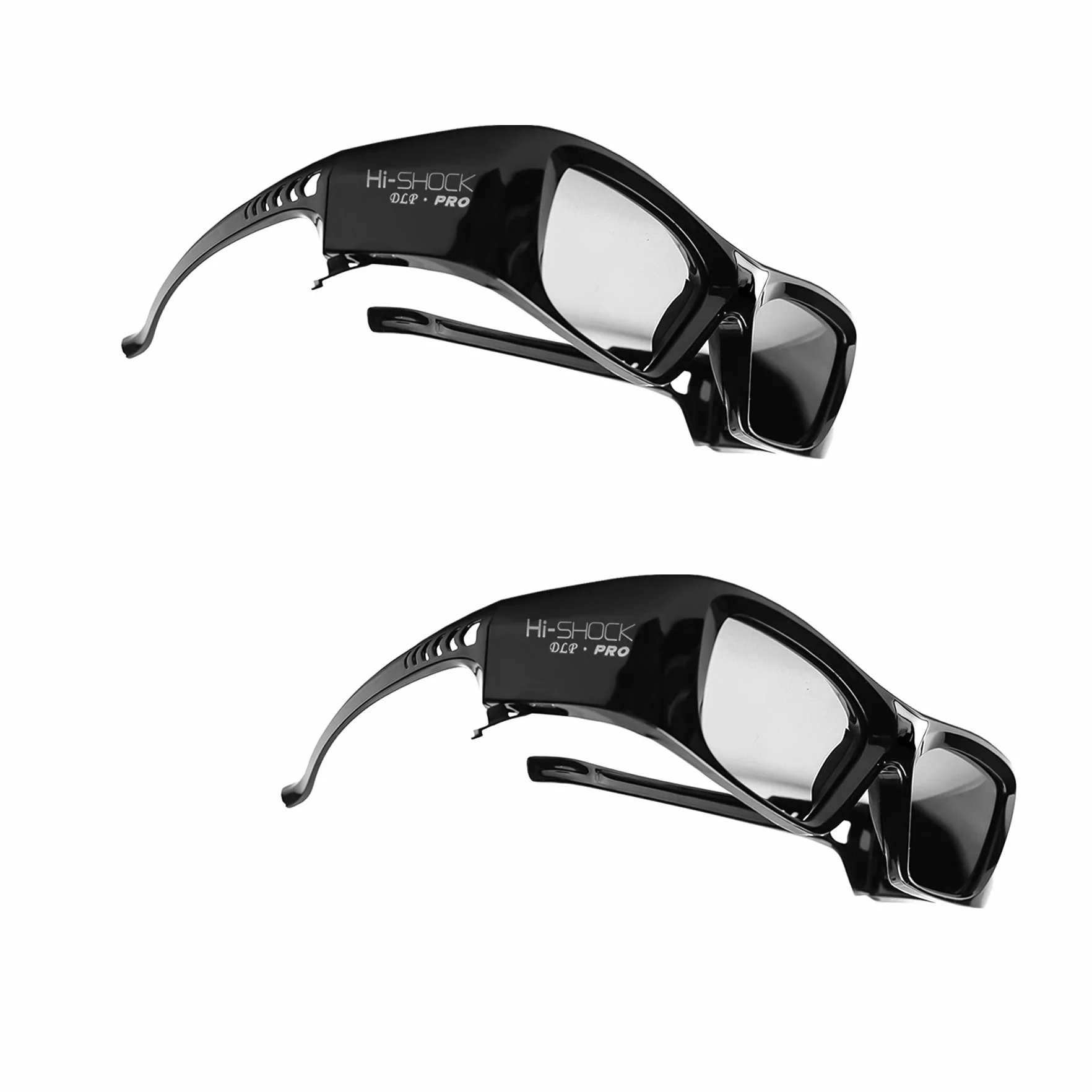 2X Hi-SHOCK DLP Pro 7G Black Diamond okulary DLP Link 3D do wszystkich projektorów DLP 3D | kompatybilne z Optoma, Ace, Benq, Vivitec, Viewsonic, LG [najnowszy generacji]