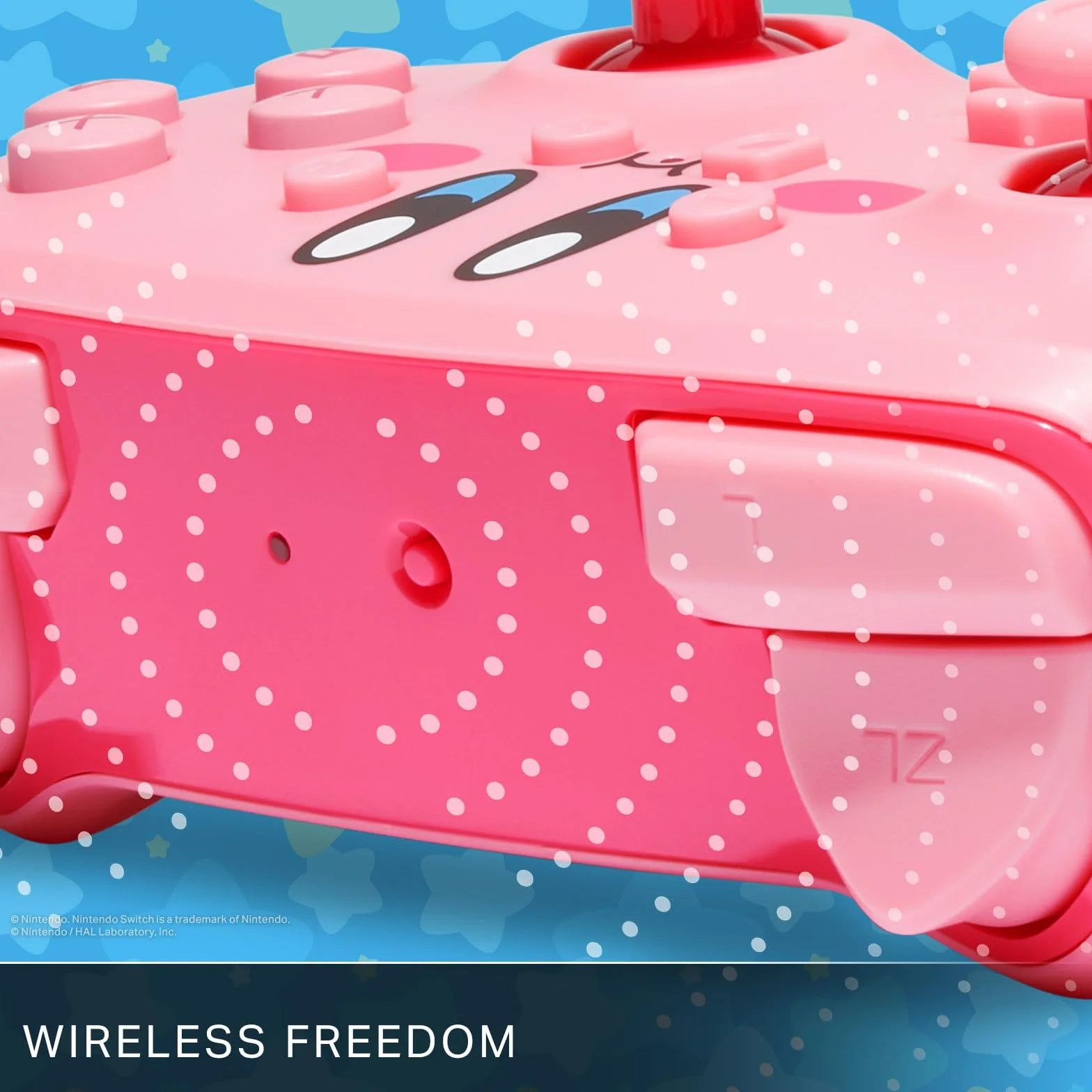 PowerA Kontroler bezprzewodowy do Nintendo Switch OLED - Kirby z pełną buzią, Gamepad Bluetooth, sterowanie ruchem, oficjalna licencja