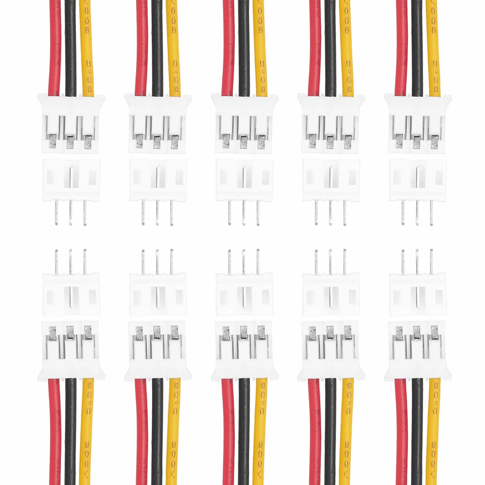 QUARKZMAN 10 sztuk PH 2,0 mm 3-pinowe złącze męskie z pojedynczą głowicą z kablem 26 AWG 150 mm E żeńskie złącze płyty głównej do głośników, paski LED