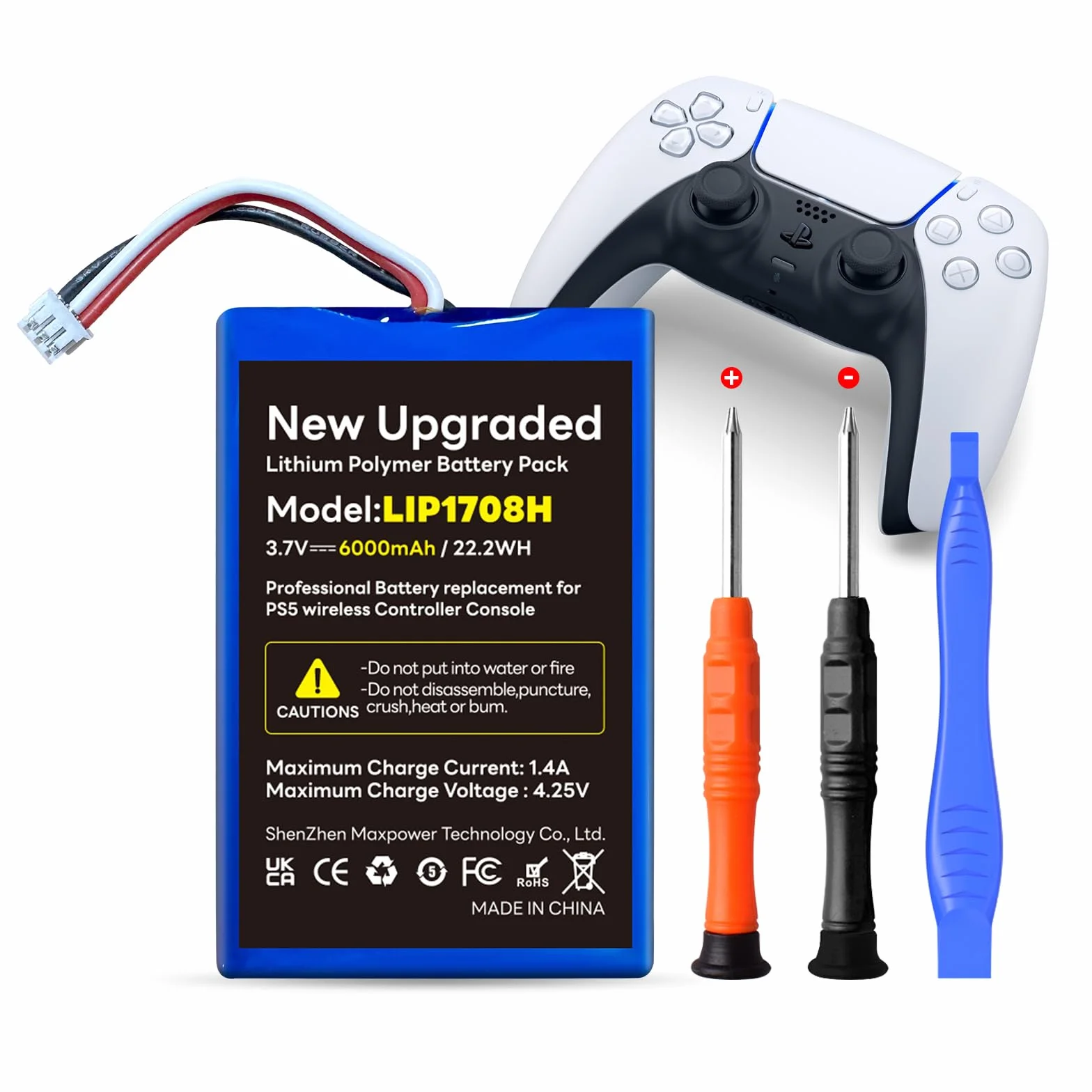 Bateria kontrolera PS5 6000 mAh litowo-jonowa zamiennik do DualSense Playstation 5