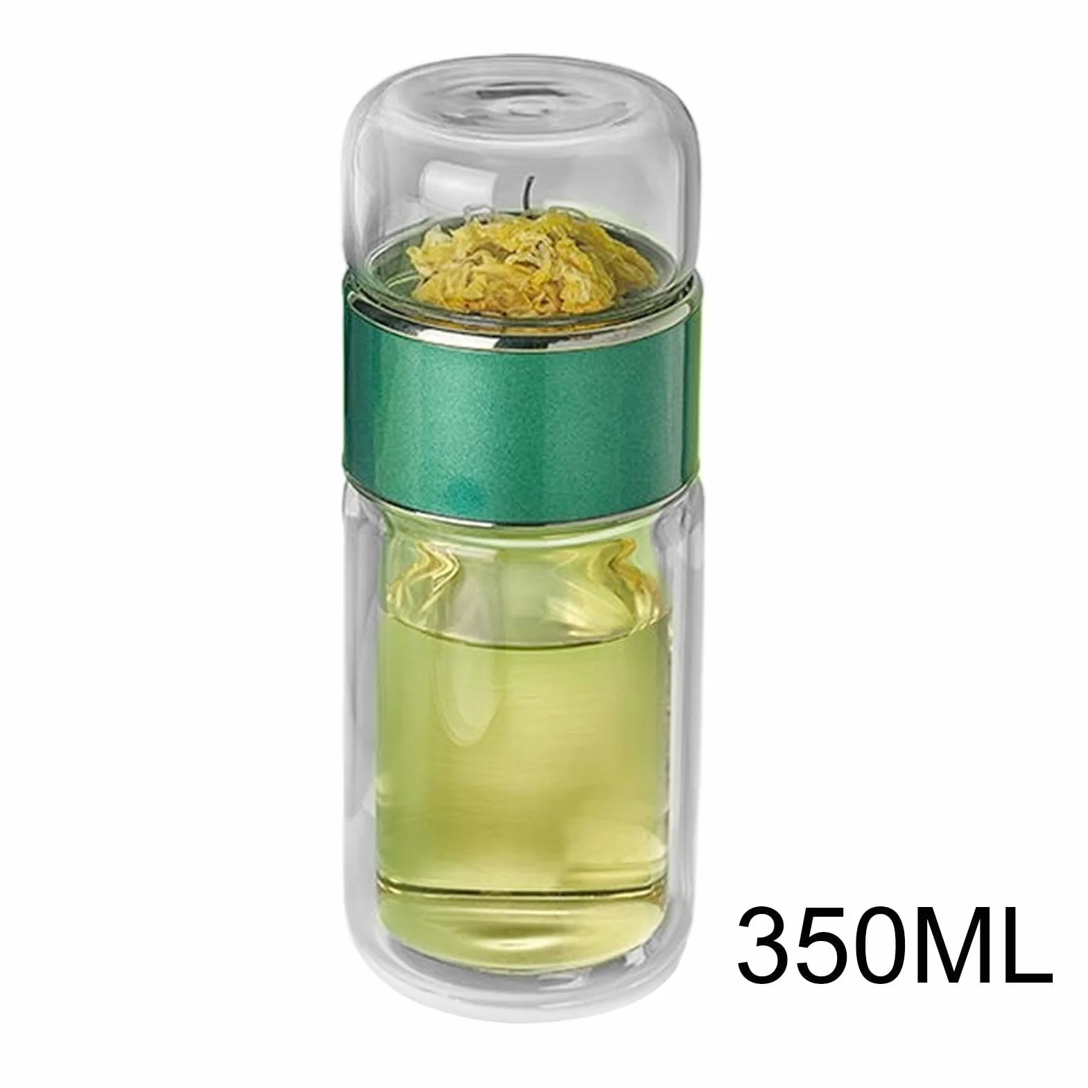 Infusifie Zaparzacz do herbaty 3 w 1 szklany butelka z podwójną warstwą separacji herbaty i wody szczelny