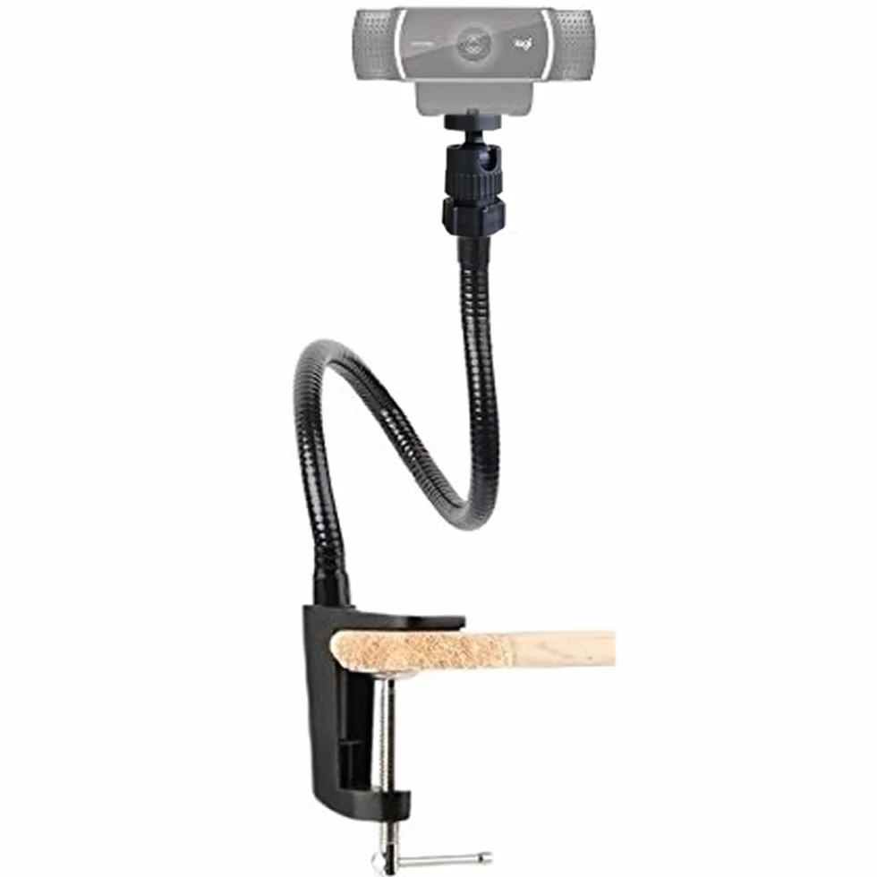Etucro Stojak do kamery internetowej 27" Regulowany uchwyt typu łabądź na biurko do mocowania kamery dla kamer internetowych Logitech C925e, C922, C930, C920, C615 i innych (gwint 1/4")