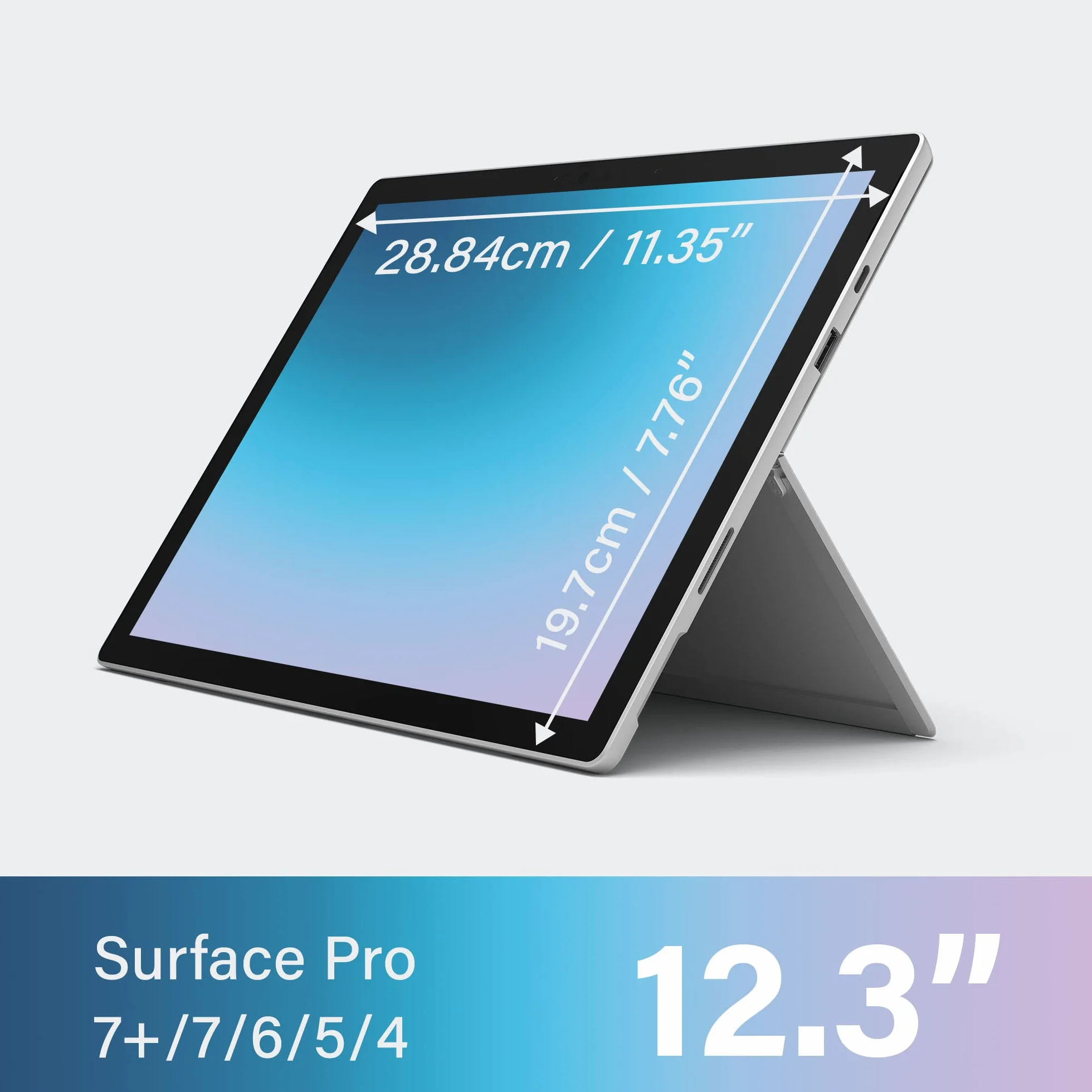 SenseAGE Magnetyczna osłona ekranu do Surface Pro 7+/7/6/5/4, antyodblaskowe/niebieskie światło, filtr ekranu antyszpiegowskiego, filtr prywatności z łatwym włączaniem/wyłączaniem, kompatybilna z