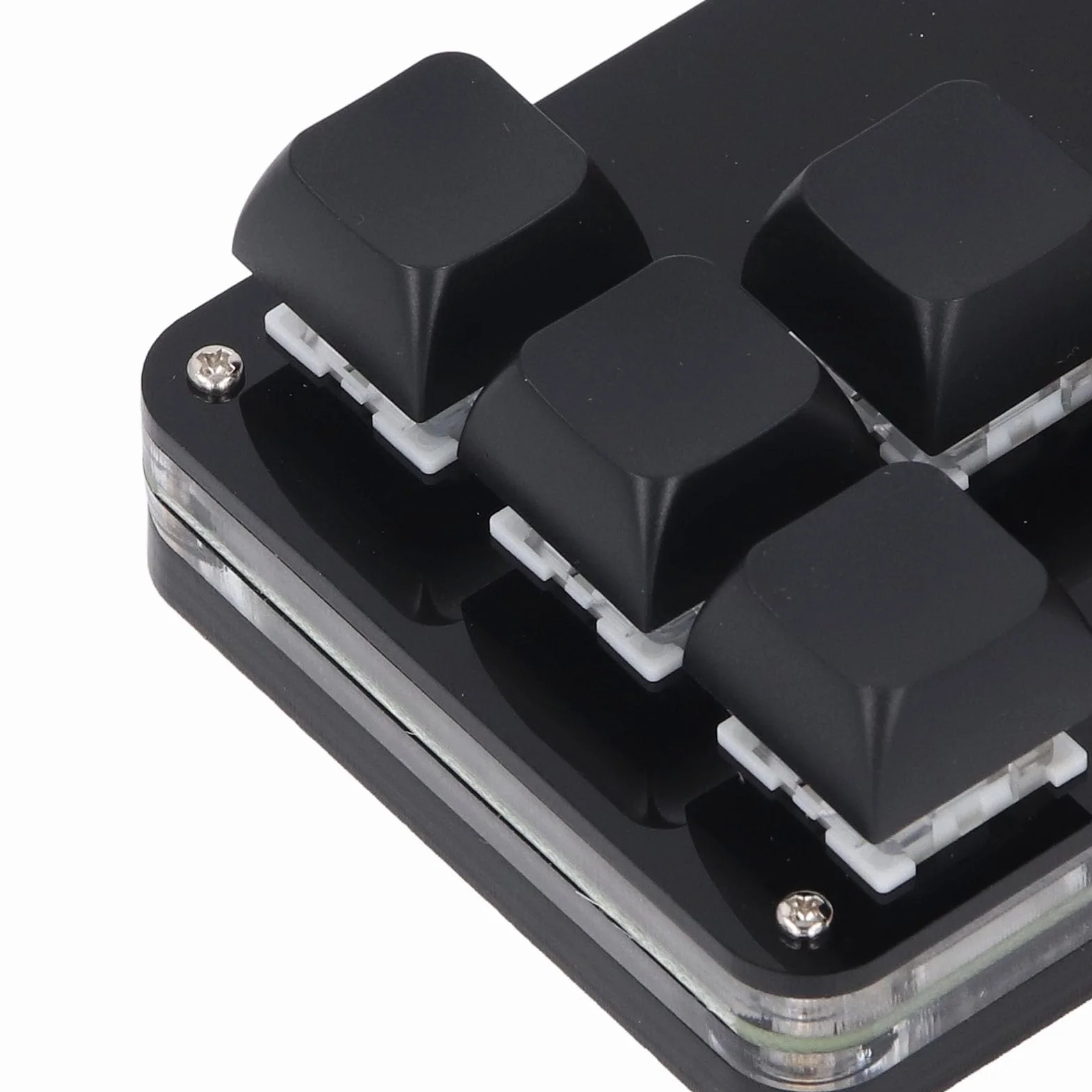 Jeffergarden Mini Klawiatura Mechaniczna, Programowalna Klawiatura z 4 Klawiszami i 1 Pokrętłem ze światłem RGB i Niebieskim Przełącznikiem, Klawiatura do Gier USB C Typu Plug and Play do