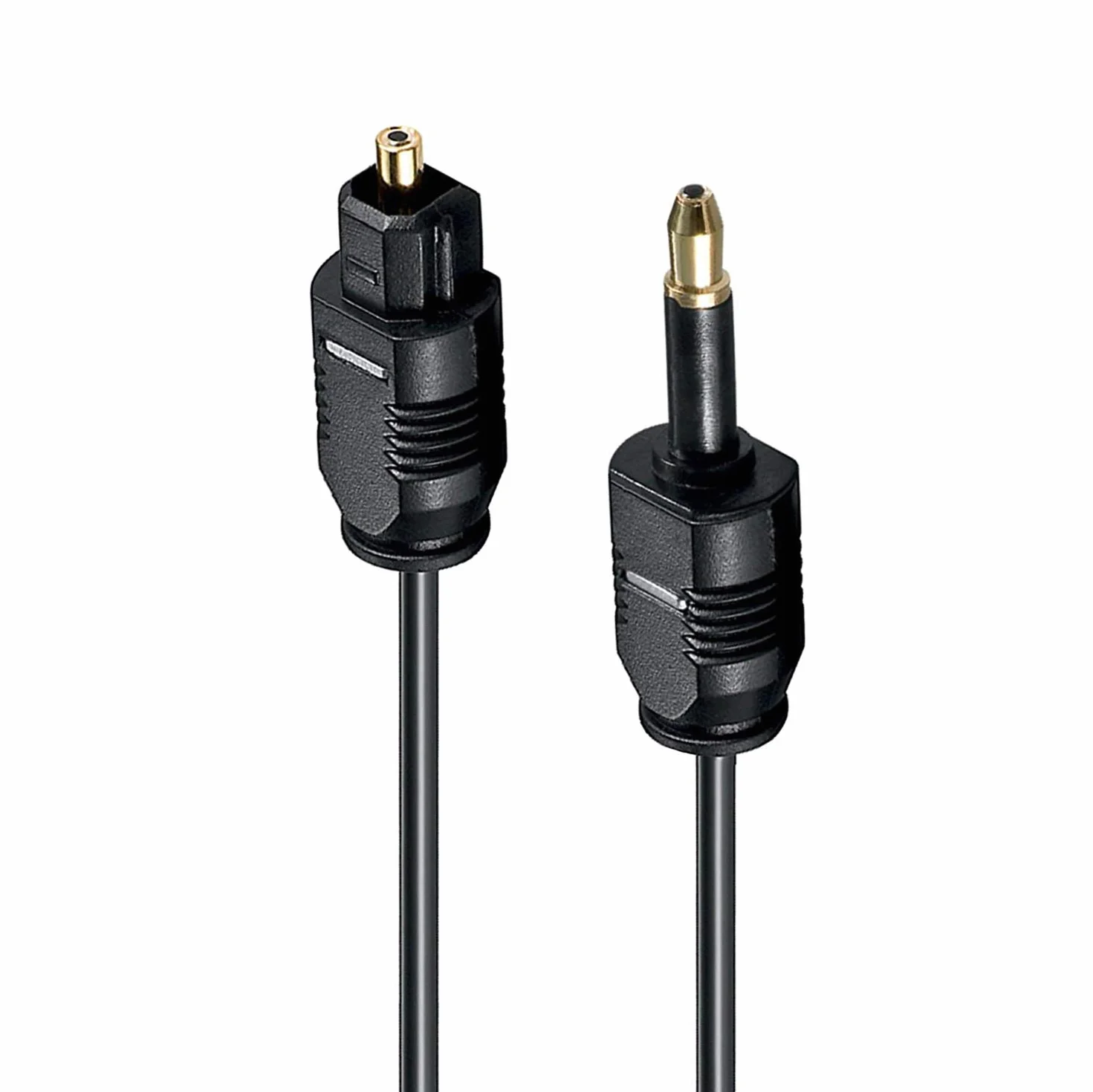 PerfectHD Toslink kabel | 2,2 mm | optyczny cyfrowy kabel audio | wtyczka Toslink / wtyczka Mini Toslink (jack 3,5 mm) | SPDIF | światłowodowy | średnica 2,2 mm | czarny | długość 2 m