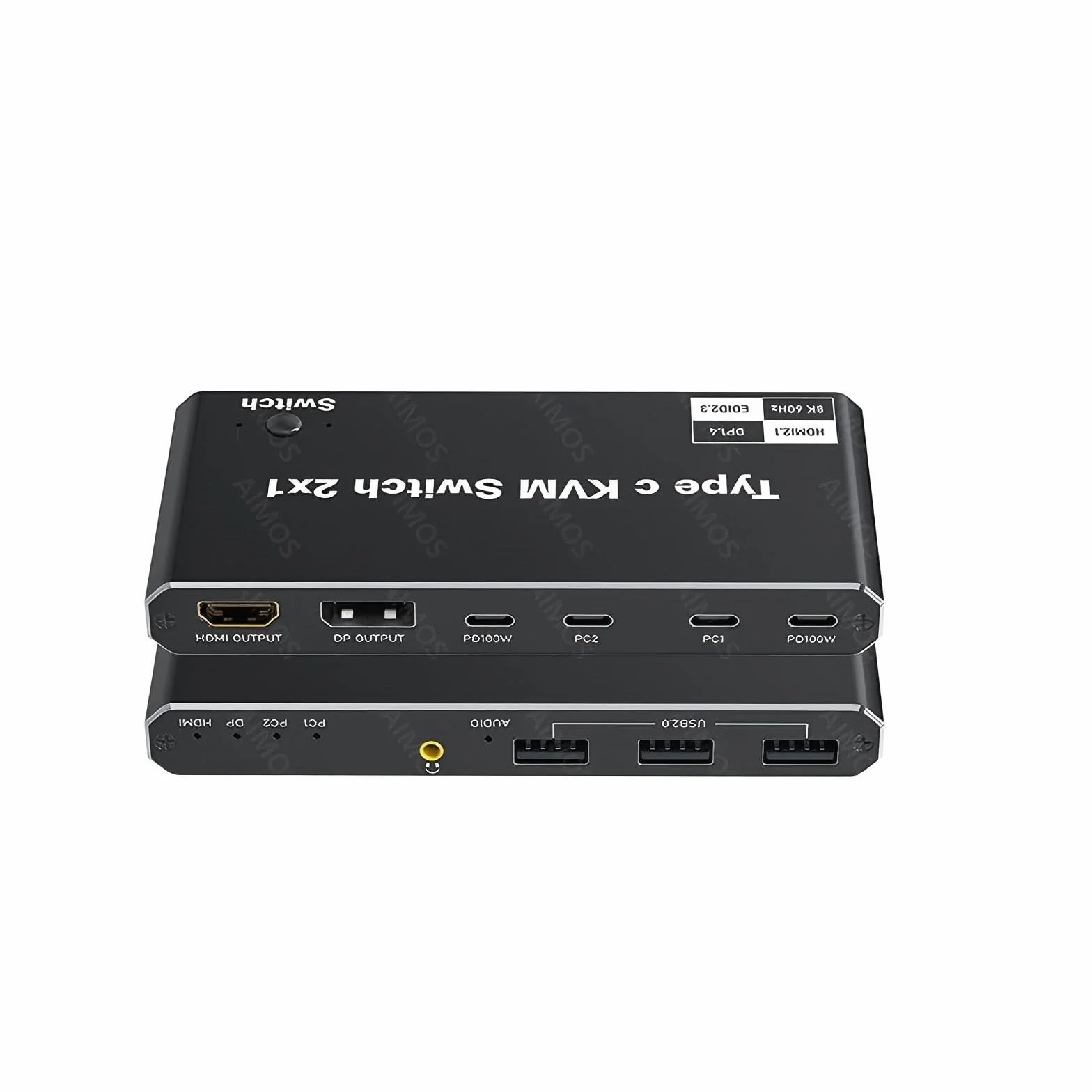 Przełącznik KVM USB-C 2 w 1 z wyjściem 8K przy 60 Hz 4K przy 120 Hz, dla Windows 11/10/8/7/Vista/XP, Mac OS X 10.9, kompatybilny z Thunderbolt 3 i Thunderbolt 4