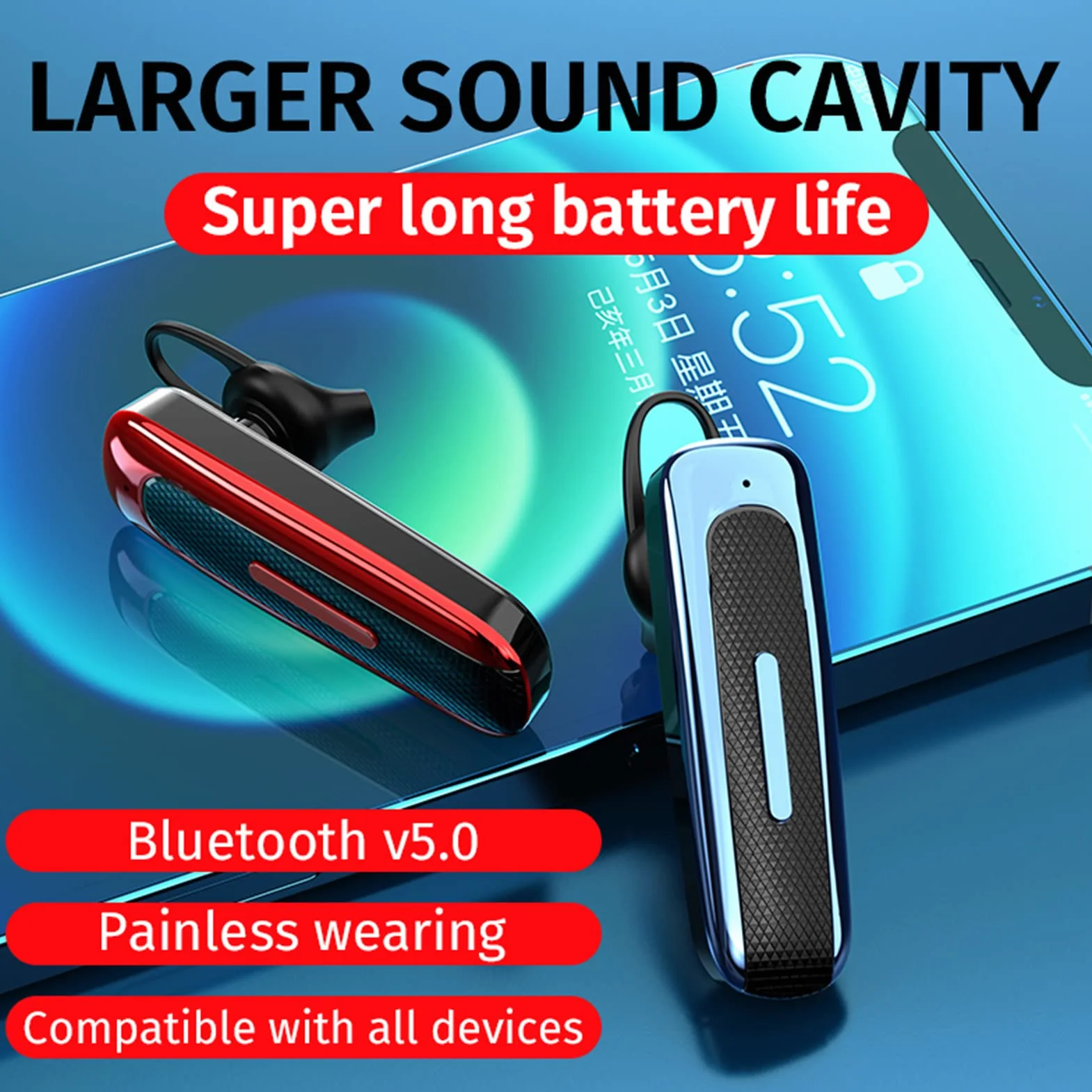 Bezprzewodowy zestaw słuchawkowy Bluetooth, E1, firmowy zestaw słuchawkowy Bluetooth głośnomówiący bezprzewodowy stereofoniczny zestaw słuchawkowy sportowy do jazdy, biegania, sportu i biznesu
