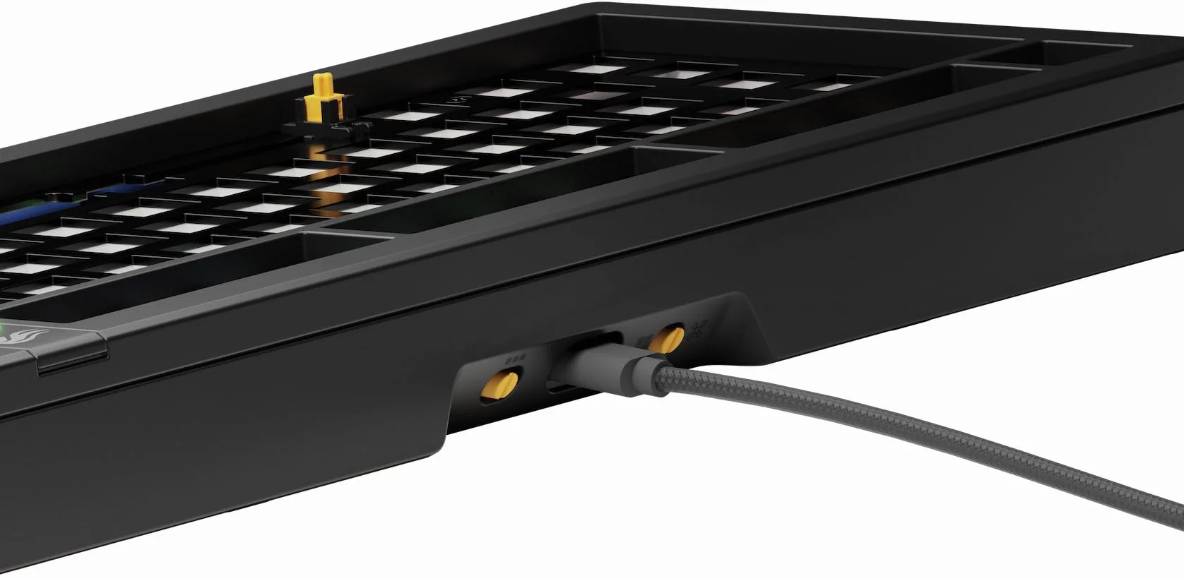 Glorious Gaming - GMMK 3 Barebones: klawiatura z gałką, 75% klawiatura mechaniczna, system uszczelek, przełączniki MX z 5 bolcami z hot swap, pianka dźwiękochłonna, aluminiowy czytnik, ISO - Czarna