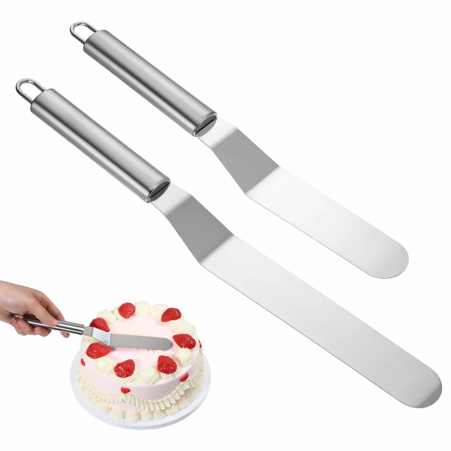 TIESOME Palety kątowe do tortów stal nierdzewna 15 cm + 20 cm