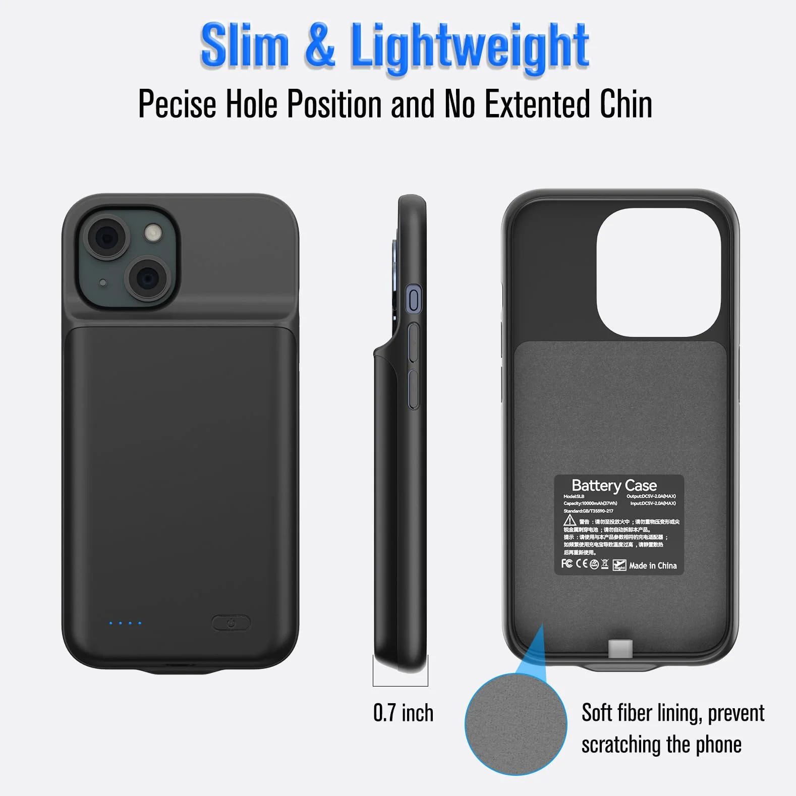 etui z akumulatorem na iPhone 15 (6,1"), 8500 mAh, 15 W Power Bank, etui z dodatkowym akumulatorem, etui na telefon z ładowarką, etui na akumulator, etui z ładowarką na iPhone 15, etui z