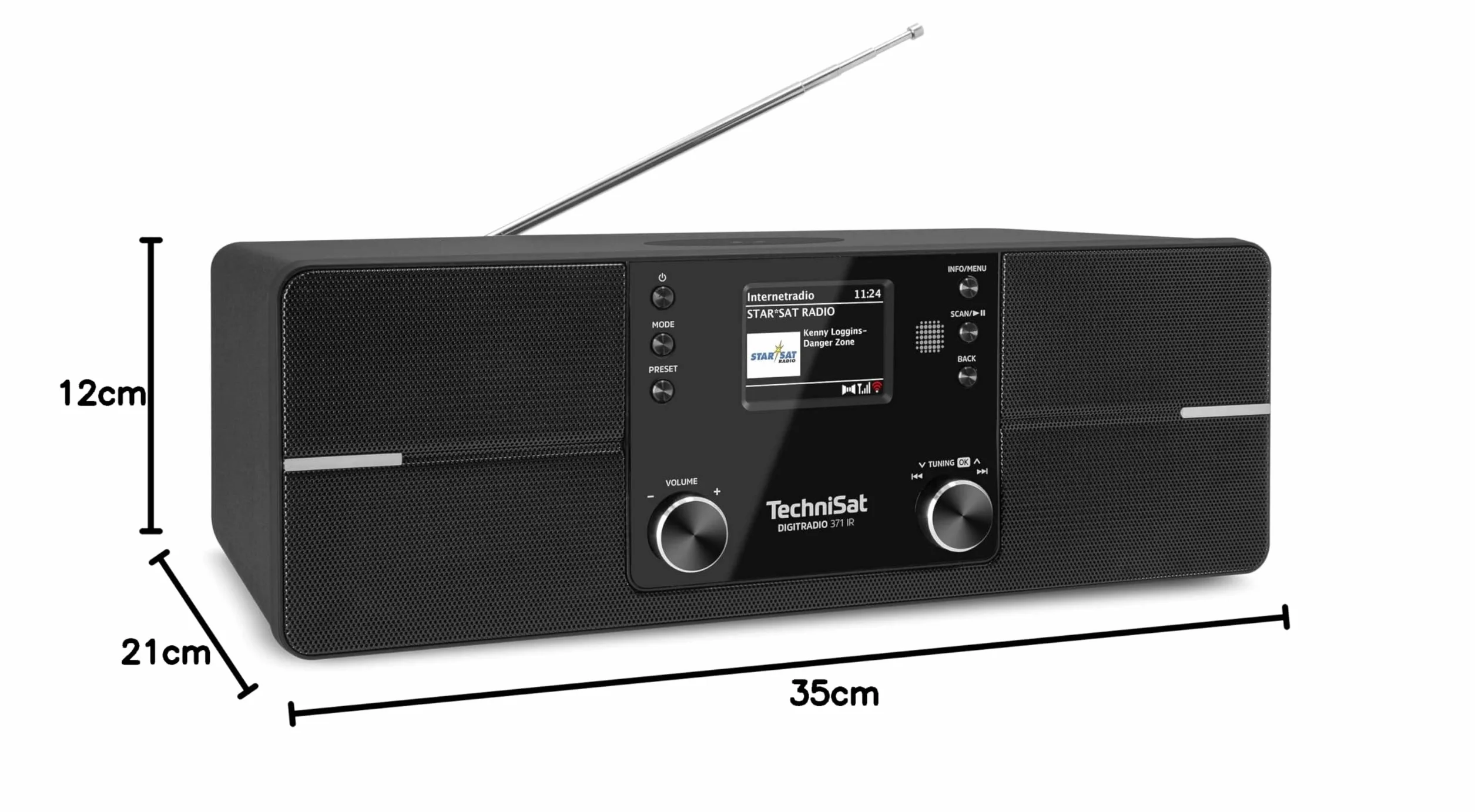 TechniSat DIGITRADIO 371 IR - Internetowe radio z bezprzewodowym ładowaniem (DAB+, FM, WLAN, Bluetooth, kolorowy wyświetlacz, USB, AUX, gniazdo słuchawkowe, budzik, 10 W, aplikacja, telewizor)