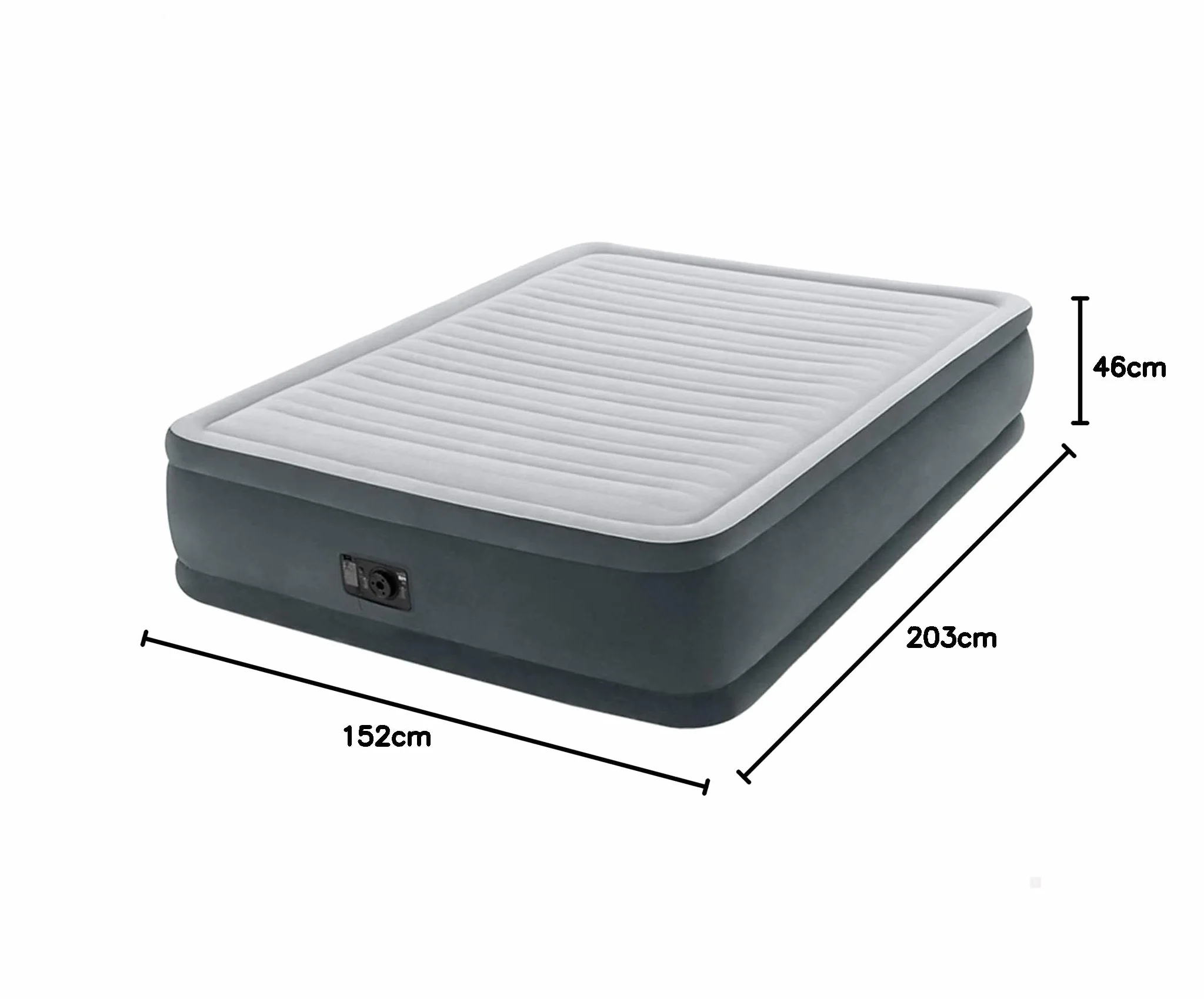 Intex Deluxe Dmuchany Materac Dwuosobowy 152x203x46 cm Beżowy Szary