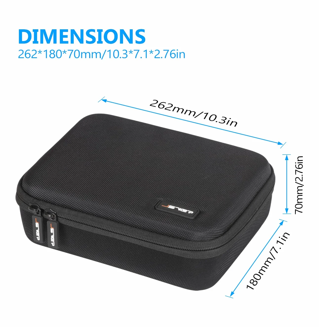 JSVER Etui do GoPro Hero 13/12/11/10/9 Wodoodporne etui Transportowe Kompatybilne z GoPro Hero 8/7/6/5/dji Osmo Action, AKASO/Campark/YI Action Camera i Innymi akcesoriami-Czarny
