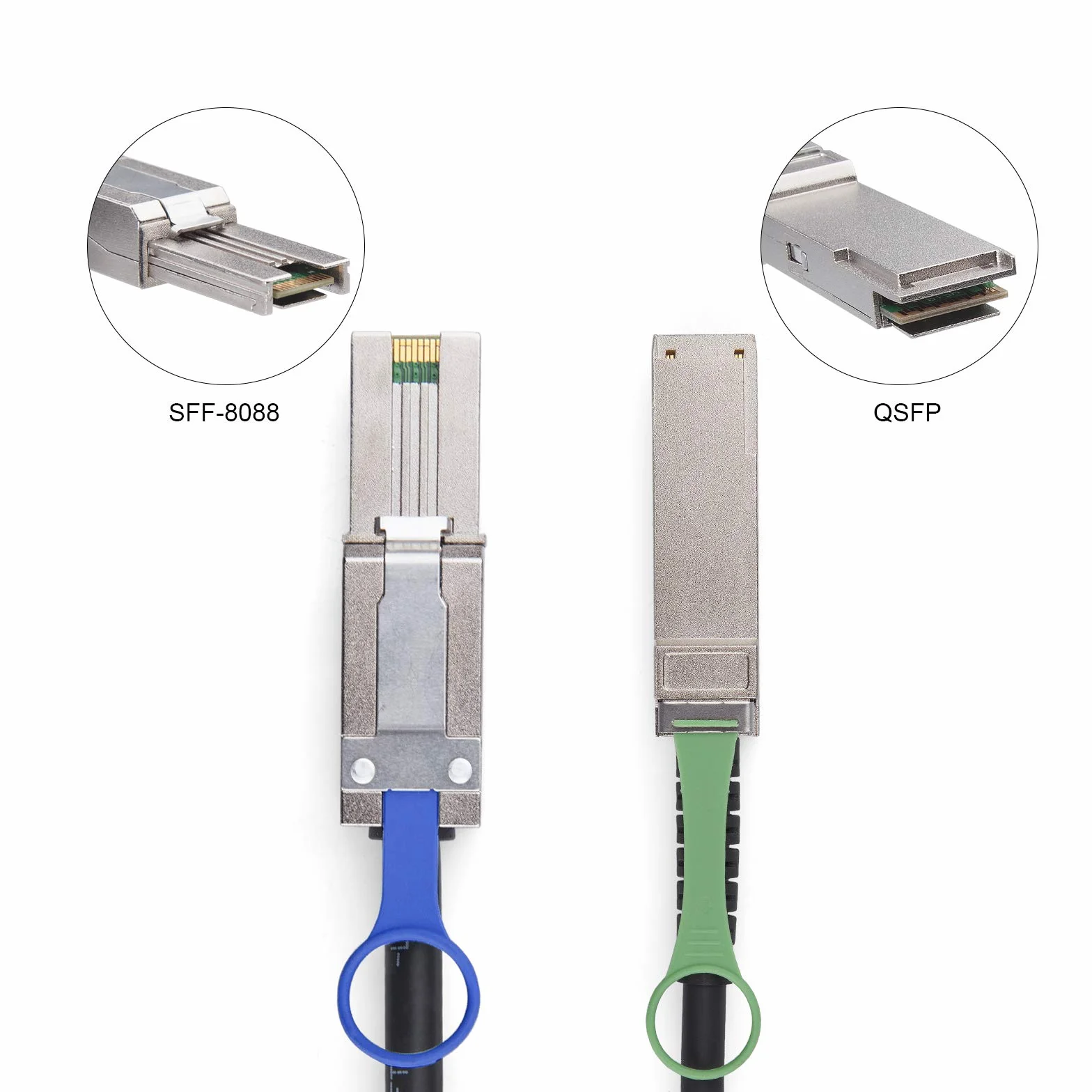 10Gtek® QSFP (SFF-8436) do MiniSAS HD SFF-8088 DDR Hybrid SAS kabel, zewnętrzny mini SAS miedziany kabel pasywny do NetApp, 100 omów, 30 AWG, 1 metr