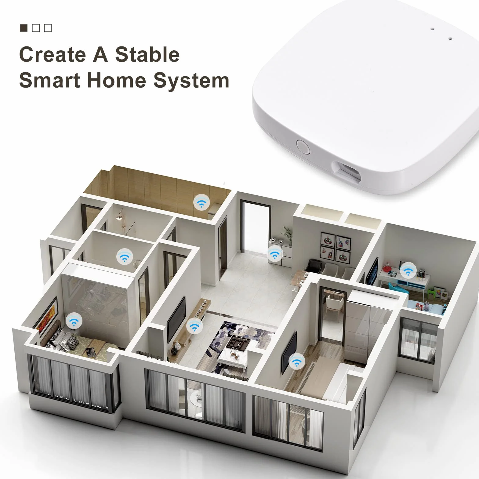 COMETX Zigbee 3.0 Gateway Hub bezprzewodowy inteligentny domowy mostek obsługa aplikacji SmartLife Tuya pilot zdalnego sterowania protokół WiFi działa z domem