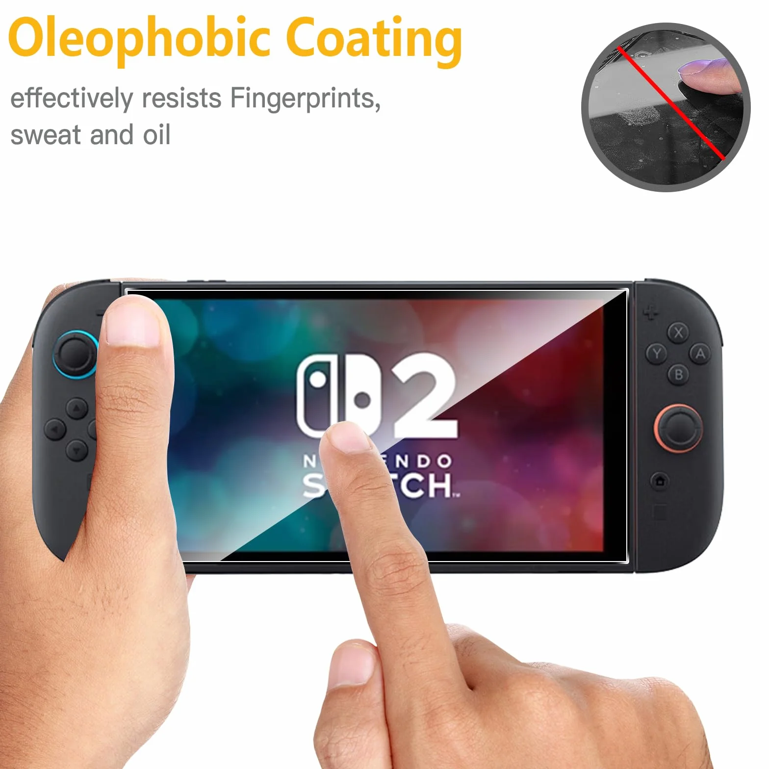WFTE 2-pak ochraniaczy ekranu kompatybilnych NS Switch 2 2025, folia ze szkła hartowanego do Switch 2, odporna na zarysowania, bez pęcherzyków powietrza, ochrona przed