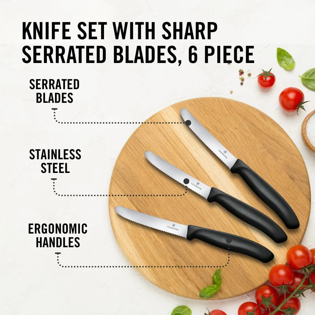Victorinox Swiss Classic Tomaten- und Tafelmesser-Set, 6-teilig