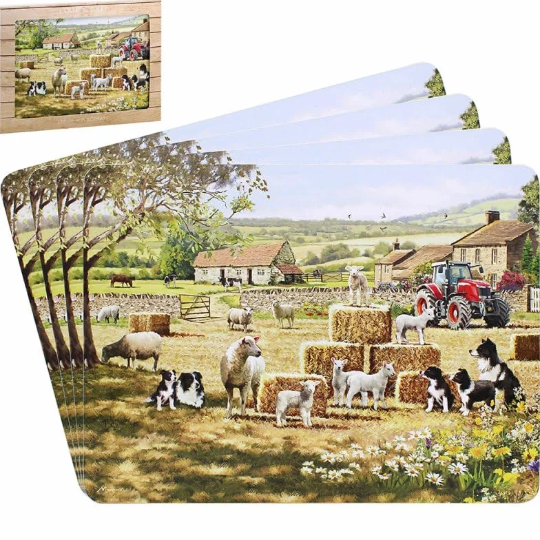 The Leonardo Collection Collie & Sheep Maty stołowe zestaw 4 szt. antypoślizgowe