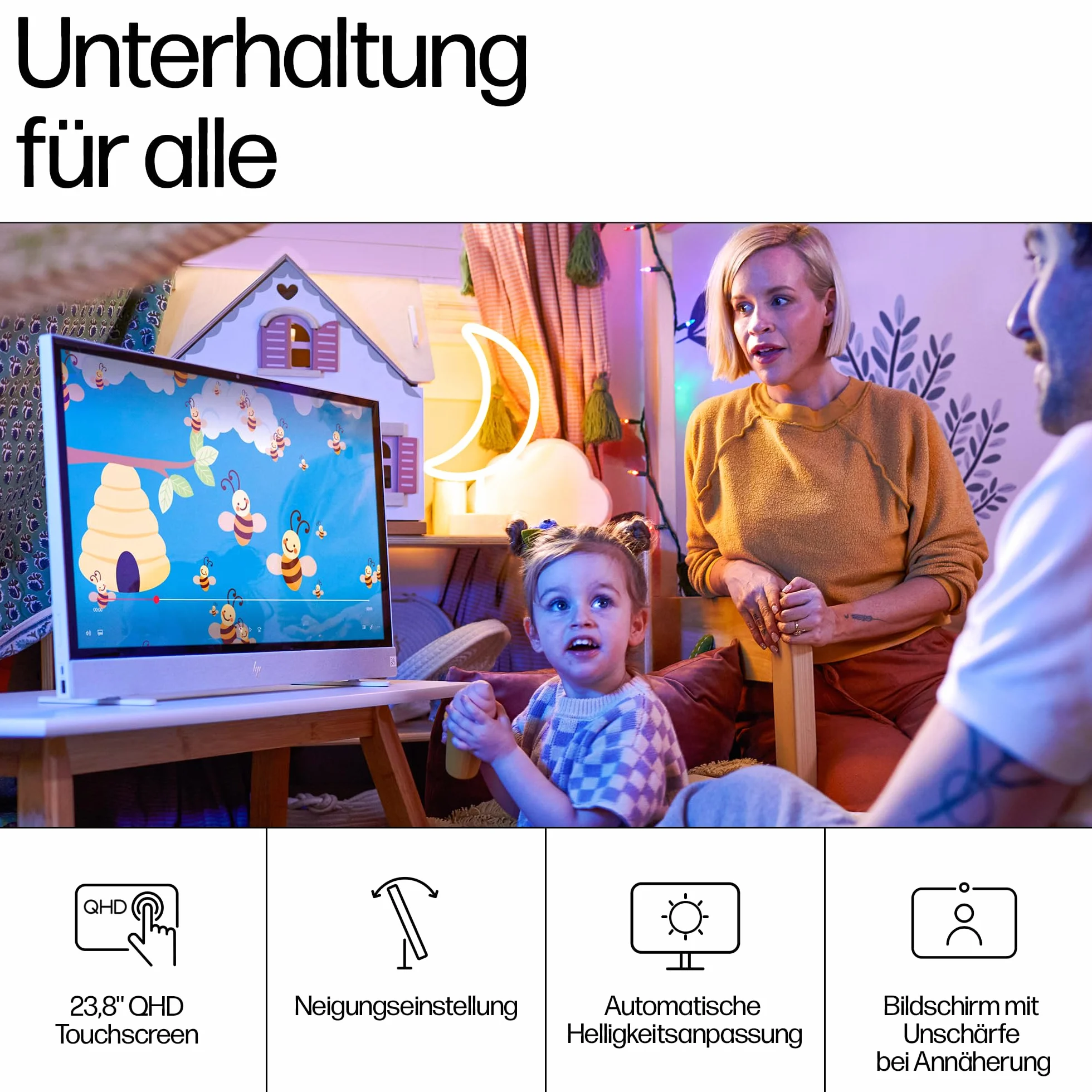 HP Envy Move All-in-One PC, wyświetlacz QHD 23,8", Intel Core i5-1335U, 16 GB DDR5 RAM, 512 GB SSD, karta graficzna Intel UHD, Windows 11 Home, biały